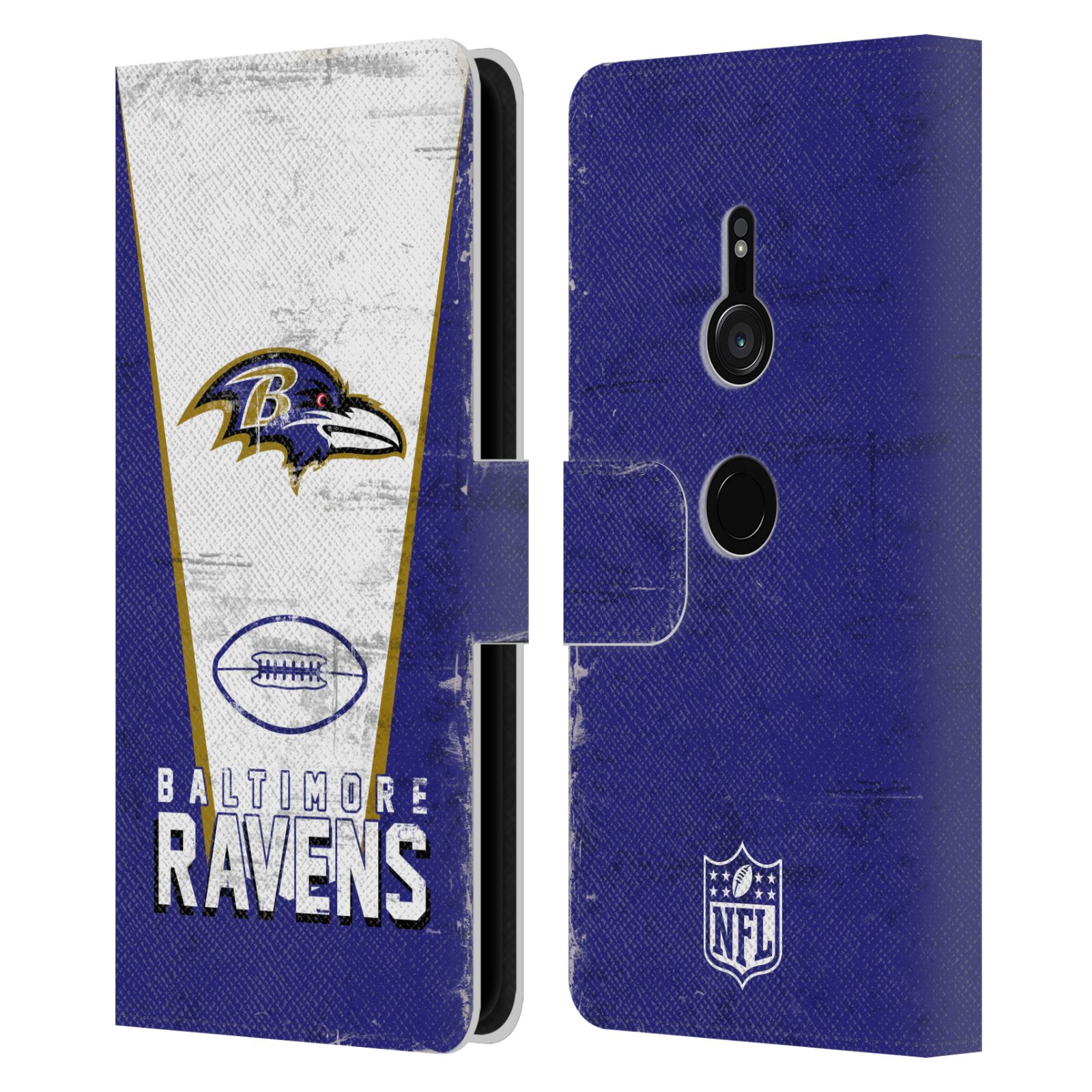 FUNDA OFICIAL DE LIBRO DE CUERO CON LOGOTIPO ARTÍSTICO DE BALTIMORE RAVENS DE LA NFL PARA TELÉFONOS SONY 1 - Imagen 7 de 9