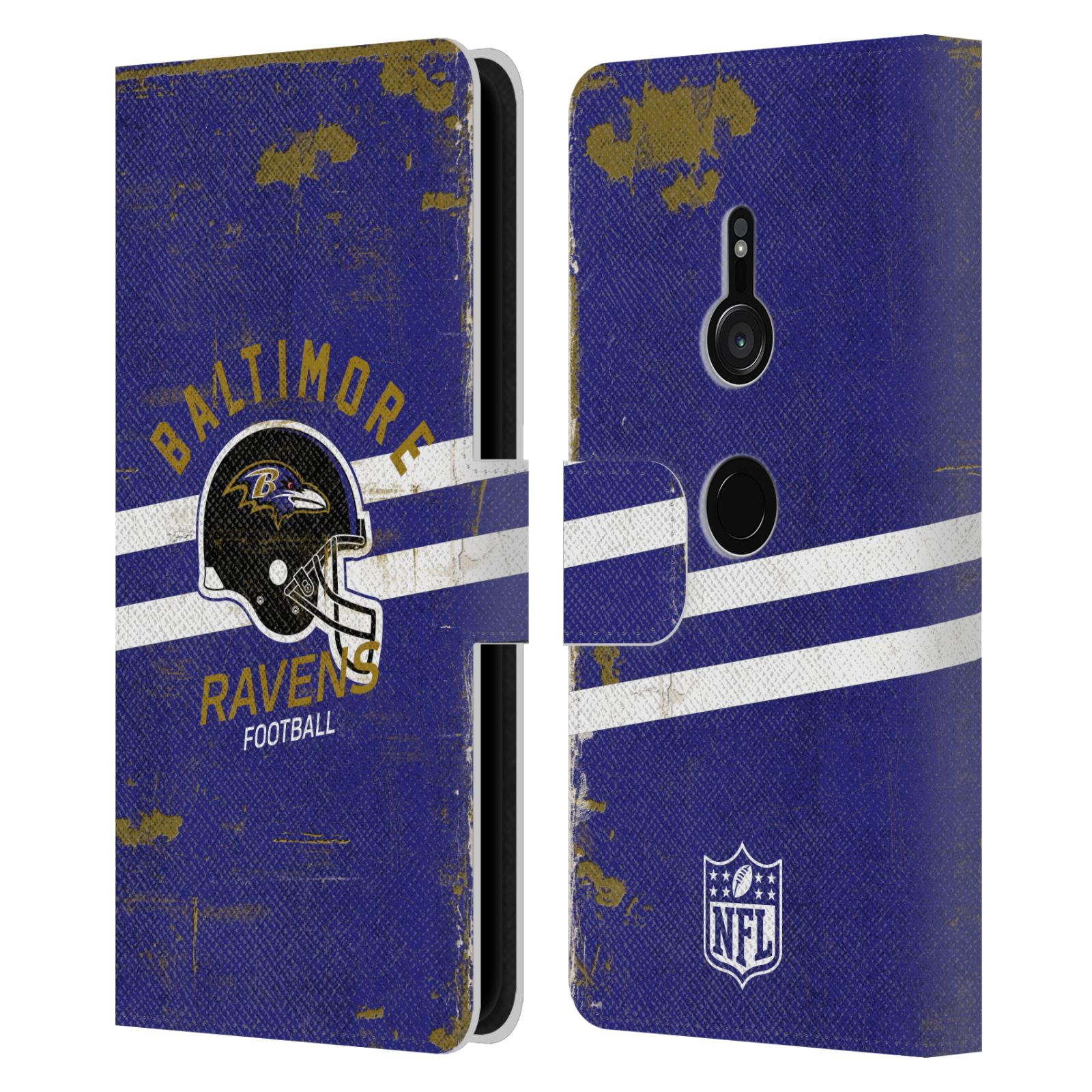 FUNDA OFICIAL DE LIBRO DE CUERO CON LOGOTIPO ARTÍSTICO DE BALTIMORE RAVENS DE LA NFL PARA TELÉFONOS SONY 1 - Imagen 9 de 9