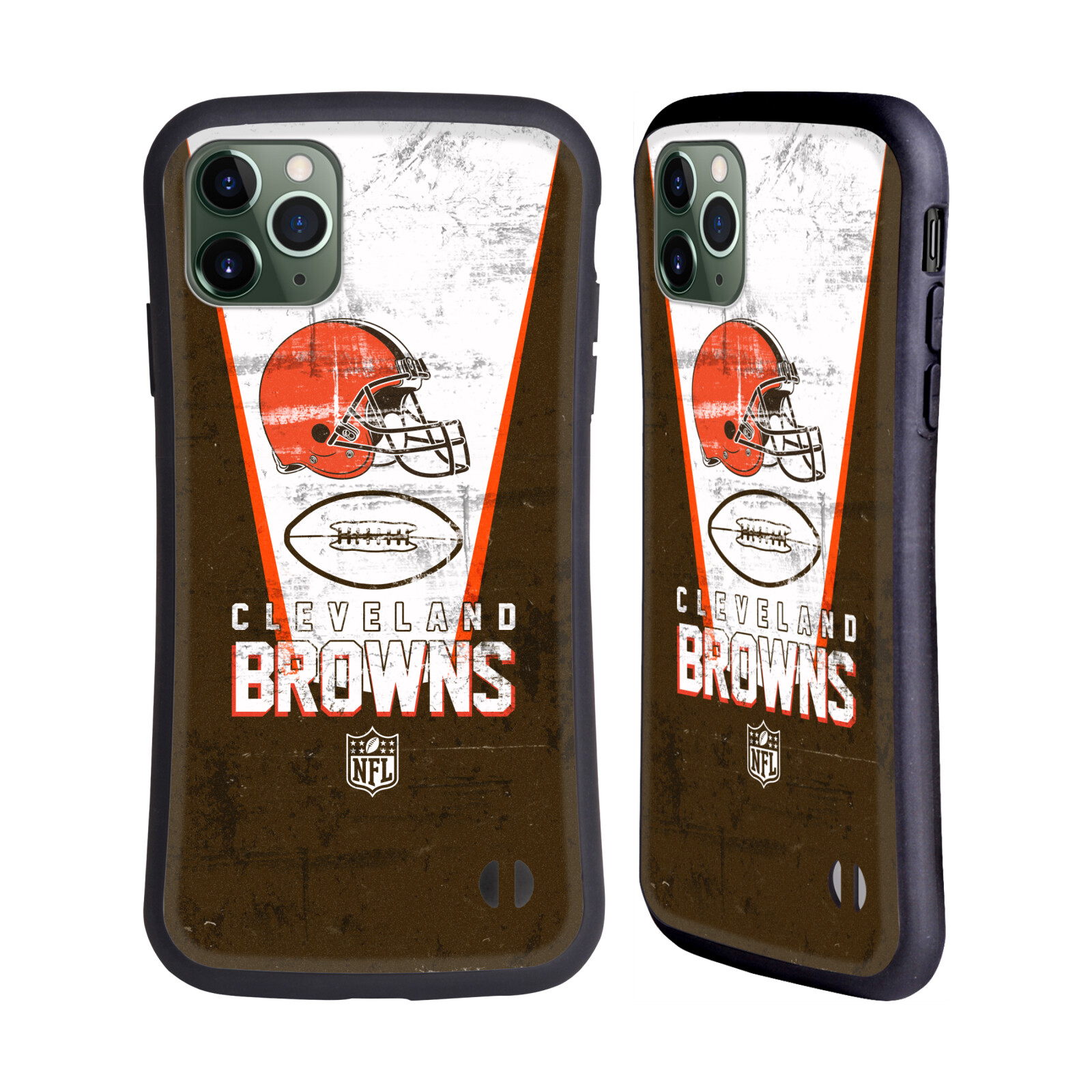 OFFICIAL NFL CLEVELAND BROWNS LOGO ART HYBRID CASE FOR APPLE iPHONES PHONES - Picture 8 of 10