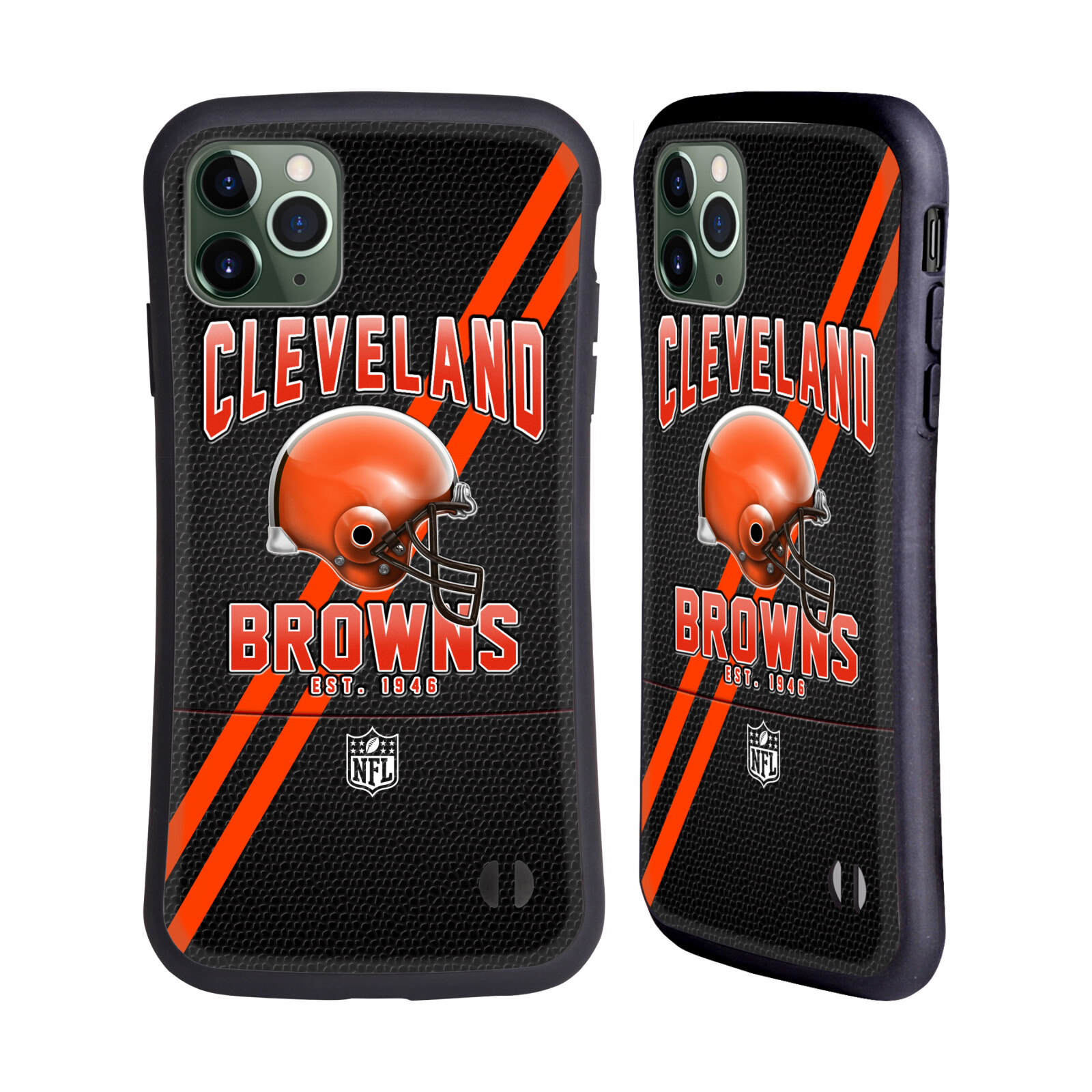 OFFICIAL NFL CLEVELAND BROWNS LOGO ART HYBRID CASE FOR APPLE iPHONES PHONES - Picture 9 of 10