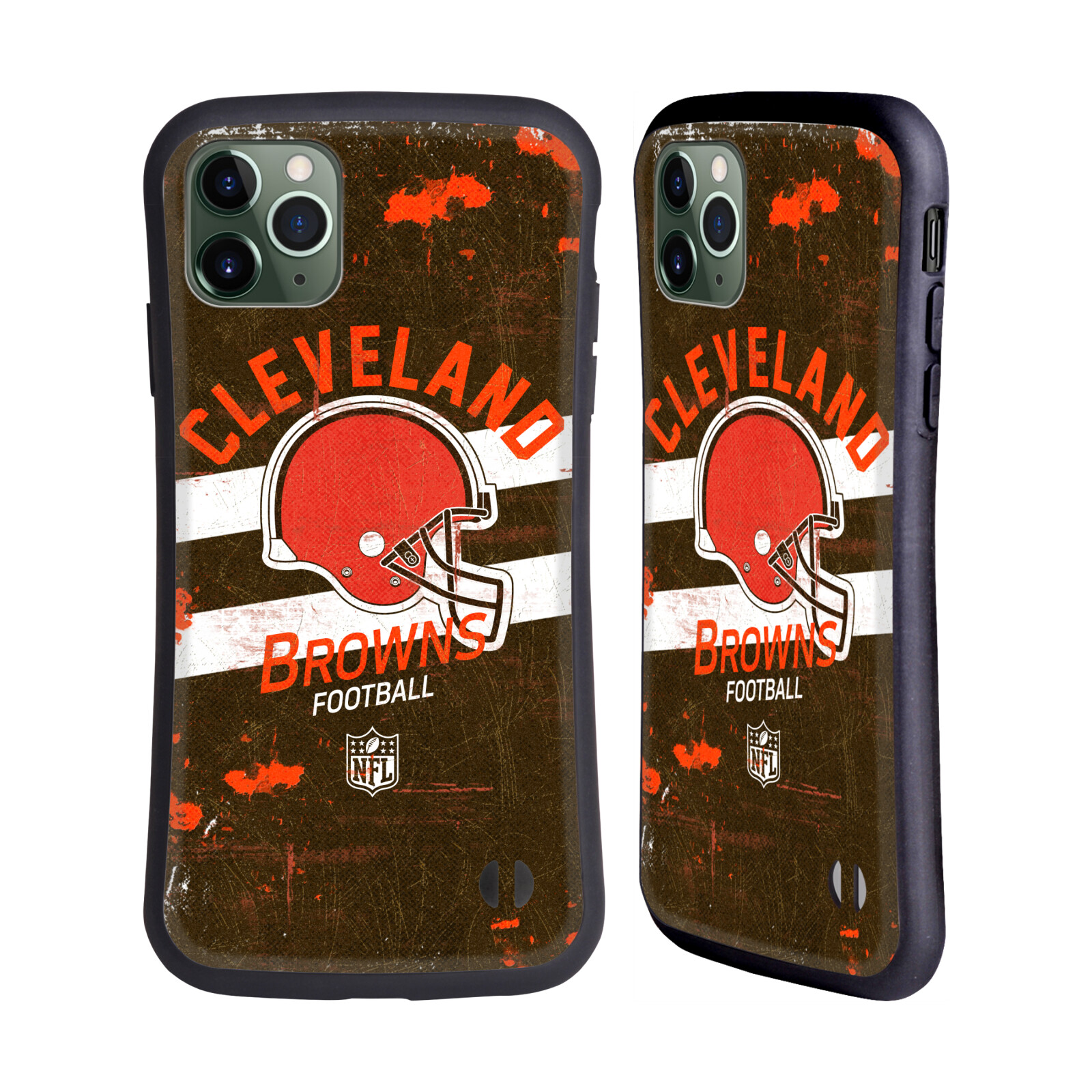 OFFICIAL NFL CLEVELAND BROWNS LOGO ART HYBRID CASE FOR APPLE iPHONES PHONES - Picture 10 of 10