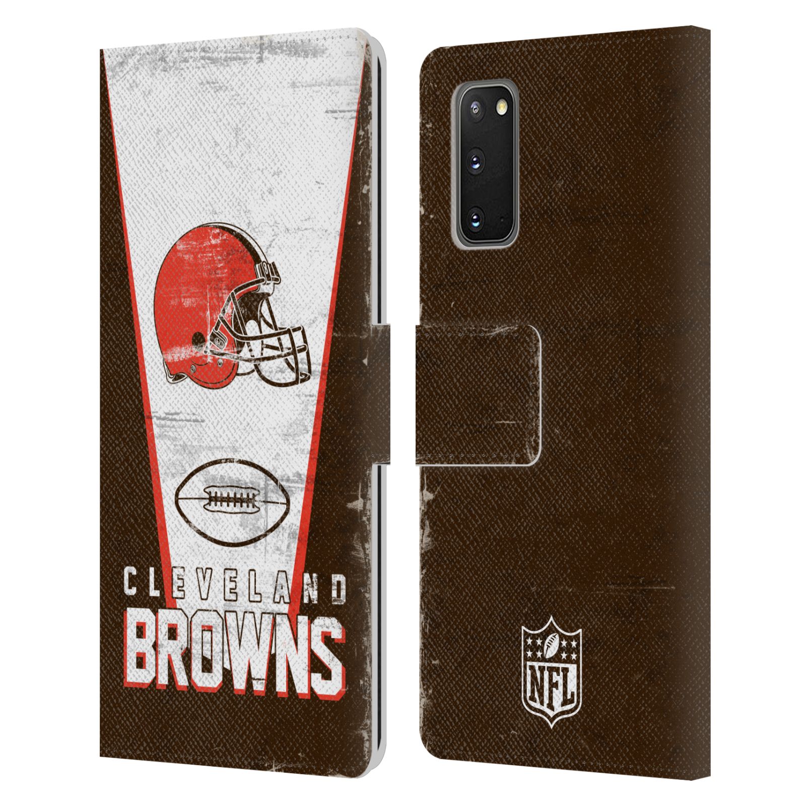 NFL CLEVELAND BROWNS LOGO KUNST LEDEREN BOOK COVER VOOR SAMSUNG TELEFOONS 1 - Afbeelding 7 van 9