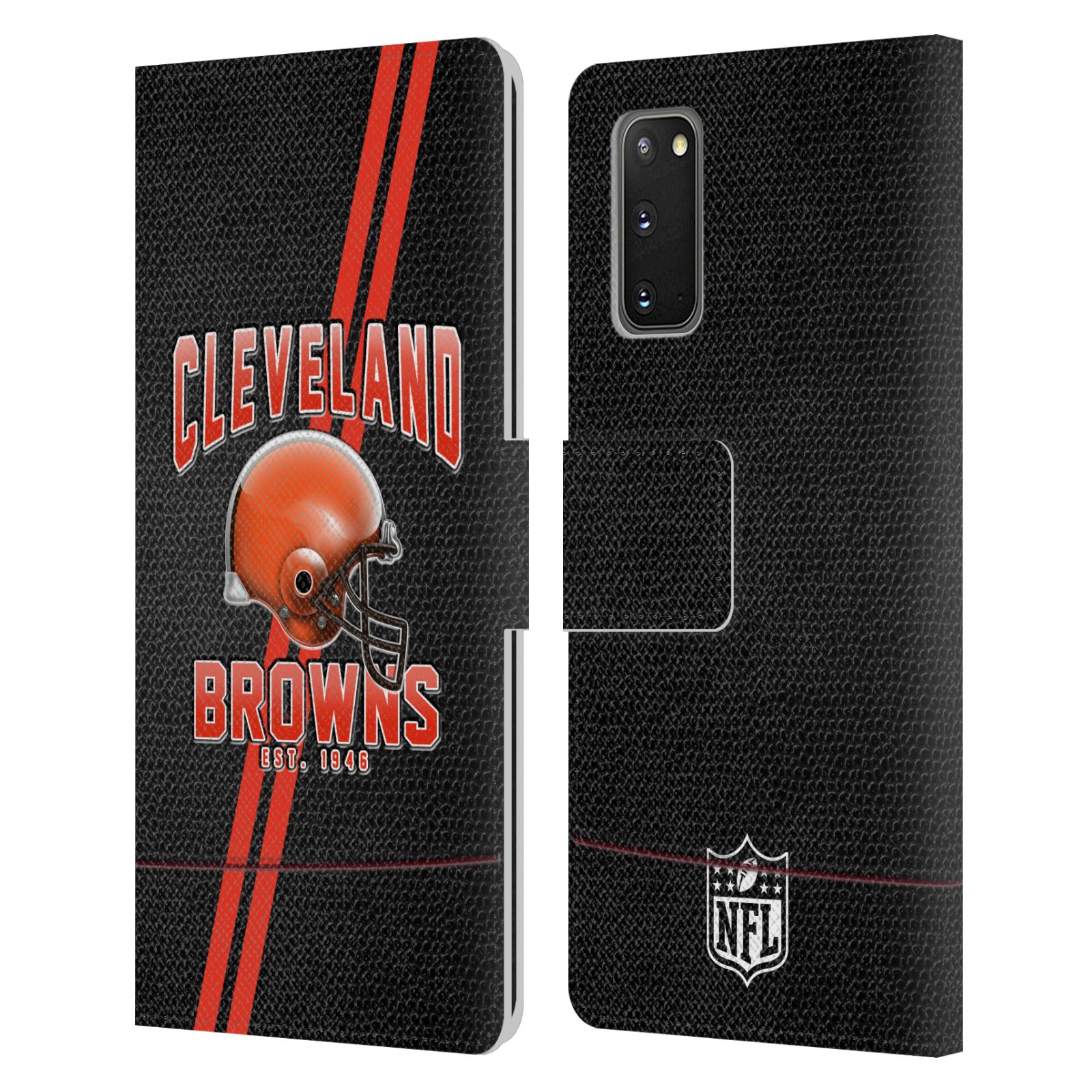 NFL CLEVELAND BROWNS LOGO KUNST LEDEREN BOOK COVER VOOR SAMSUNG TELEFOONS 1 - Afbeelding 9 van 9