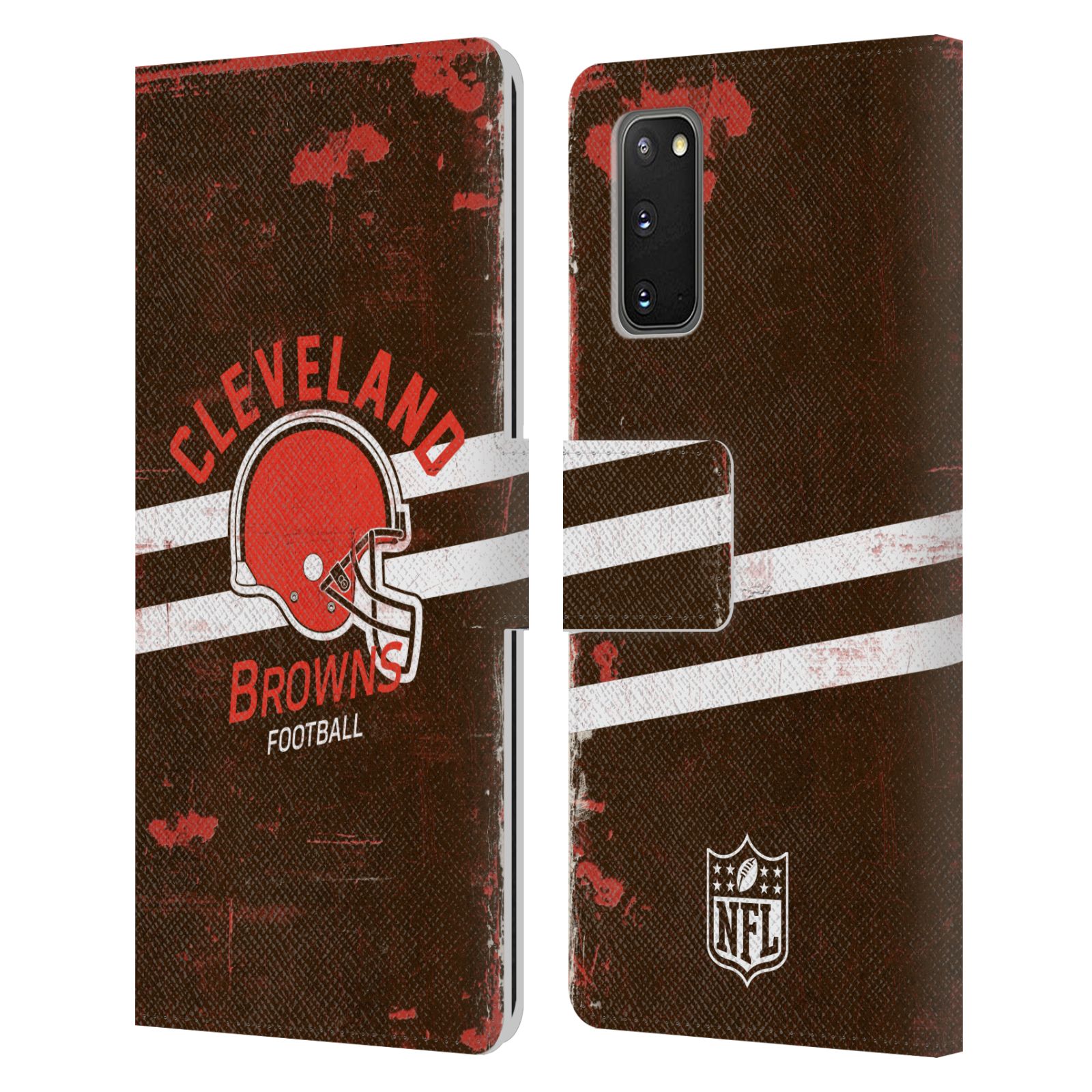 NFL CLEVELAND BROWNS LOGO KUNST LEDEREN BOOK COVER VOOR SAMSUNG TELEFOONS 1 - Afbeelding 8 van 9