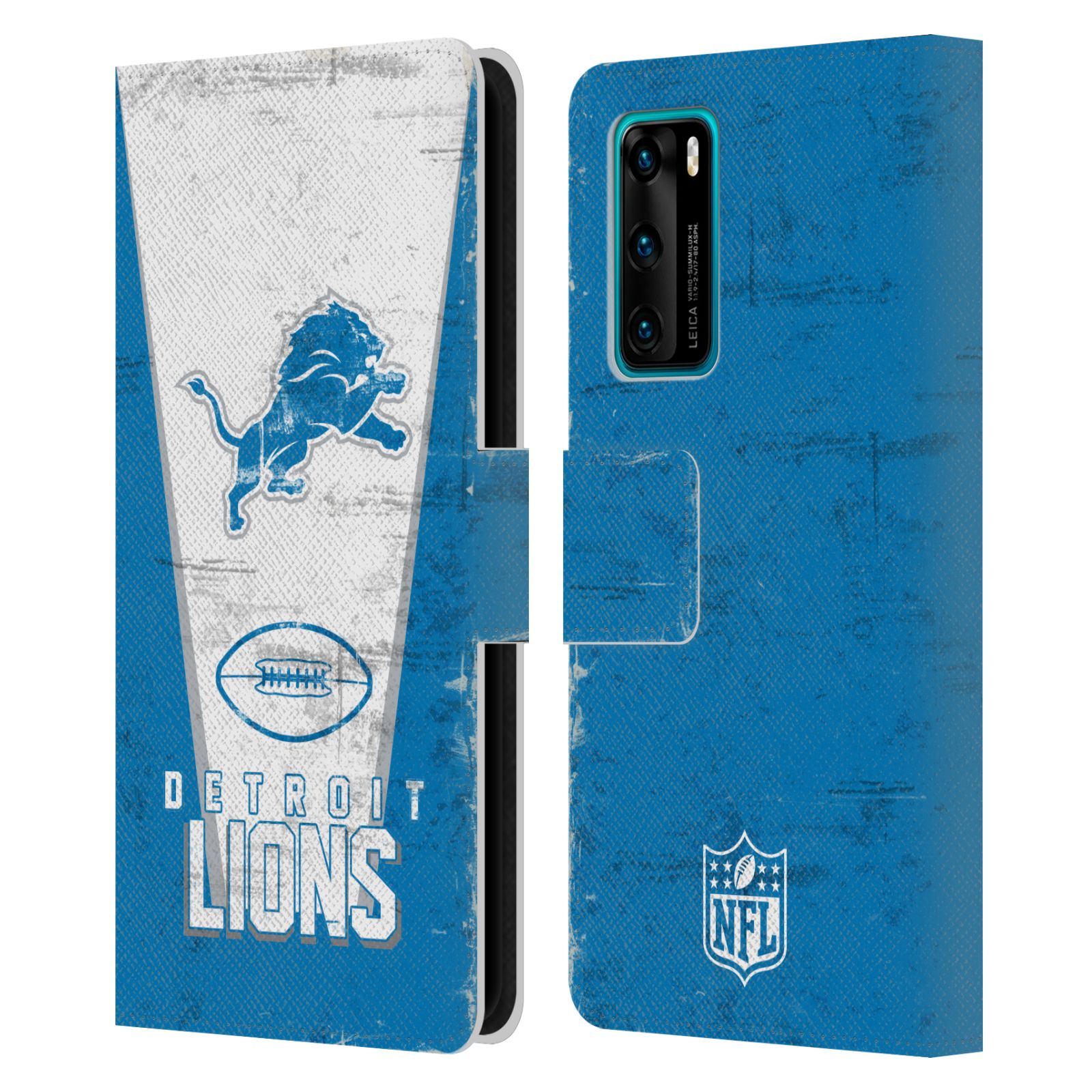 OFFICIAL NFL DETROIT LIONS LOGO ART LEATHER BOOK WALLET CASE FOR HUAWEI PHONES 4 - Picture 7 of 9