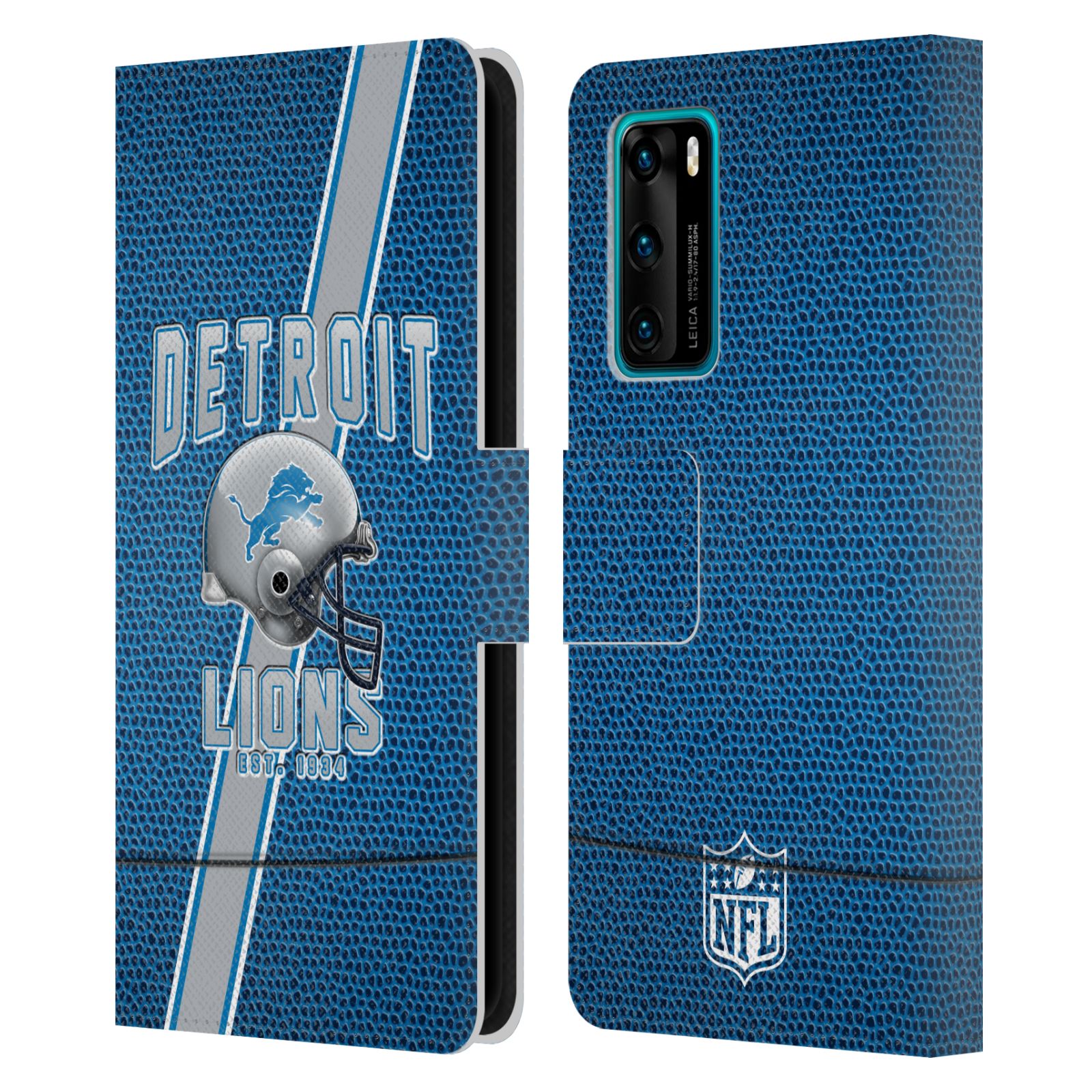 OFFICIAL NFL DETROIT LIONS LOGO ART LEATHER BOOK WALLET CASE FOR HUAWEI PHONES 4 - Picture 8 of 9