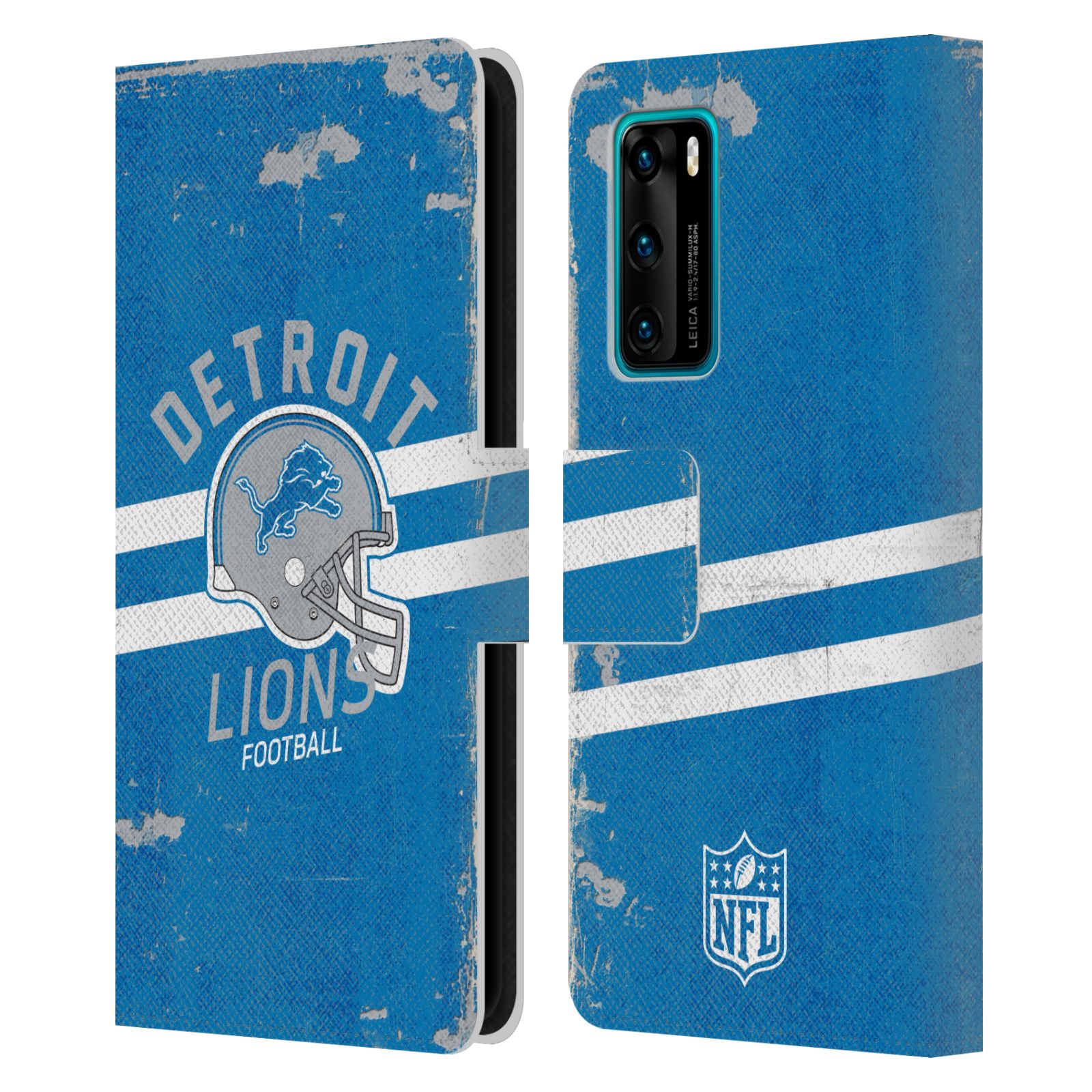 OFFICIAL NFL DETROIT LIONS LOGO ART LEATHER BOOK WALLET CASE FOR HUAWEI PHONES 4 - Picture 9 of 9
