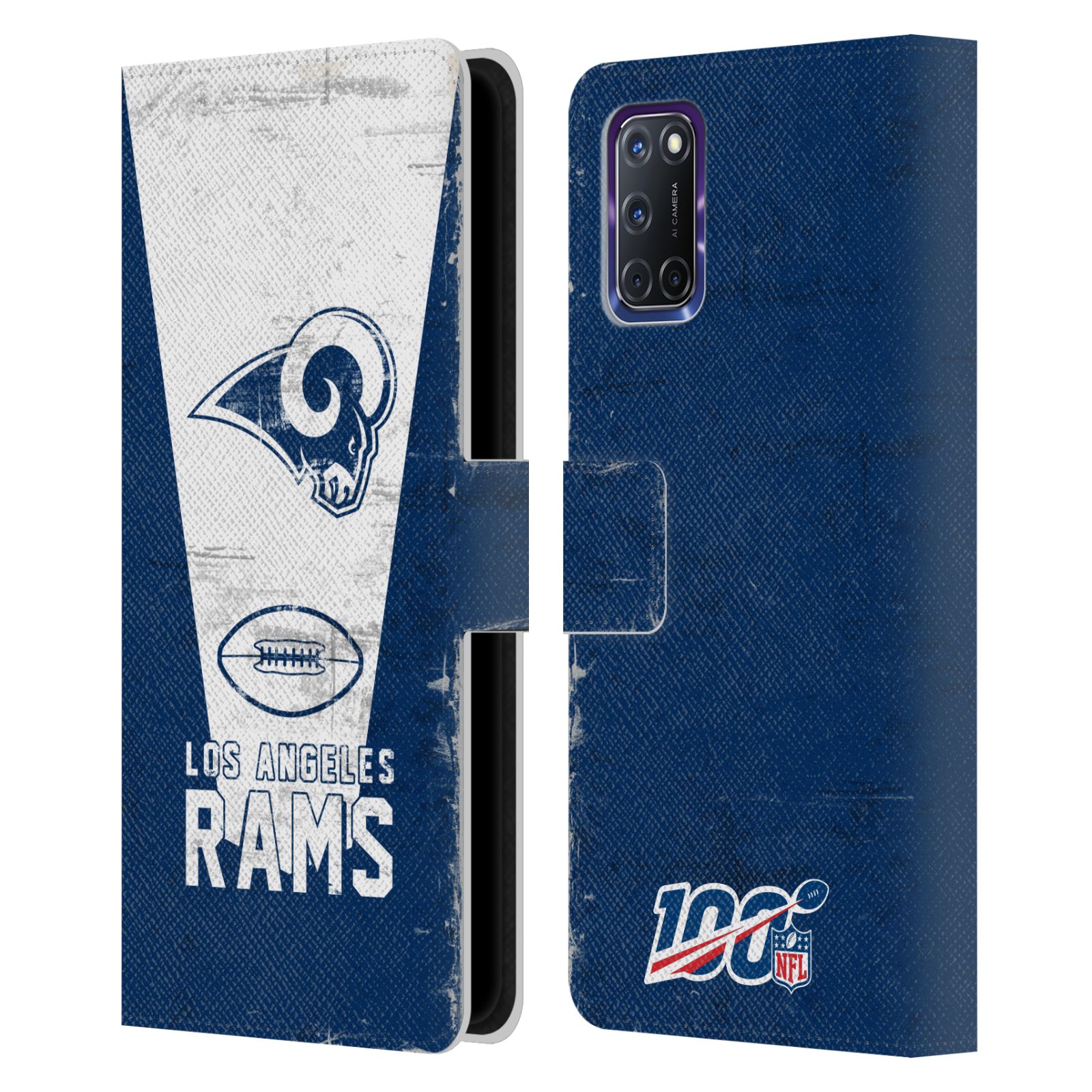 OFFIZIELLE NFL LOS ANGELES RAMS LOGO ART BRIEFTASCHE HUELLE FÜR OPPO HANDYS - Bild 7 von 9