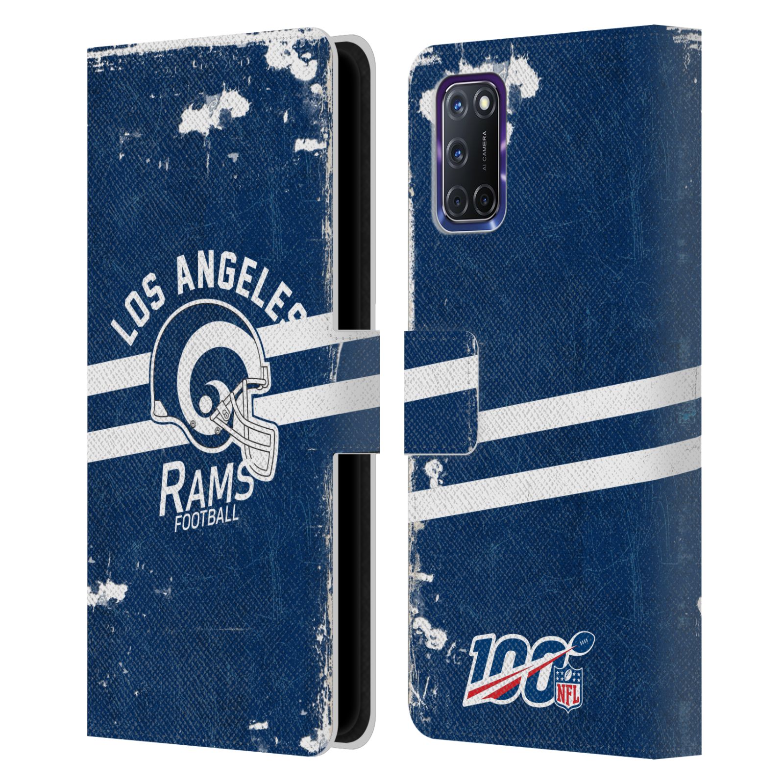 OFFIZIELLE NFL LOS ANGELES RAMS LOGO ART BRIEFTASCHE HUELLE FÜR OPPO HANDYS - Bild 9 von 9