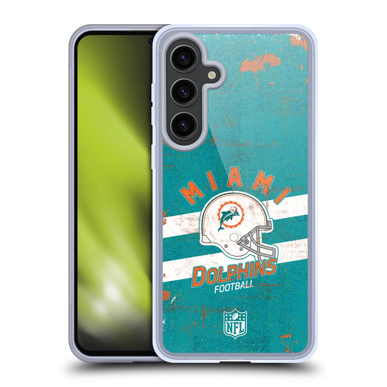 NFL MIAMI DOLPHINS LOGO ART GEL CASE COMPATIBLE WITH SAMSUNG PHONES & MAGSAFE