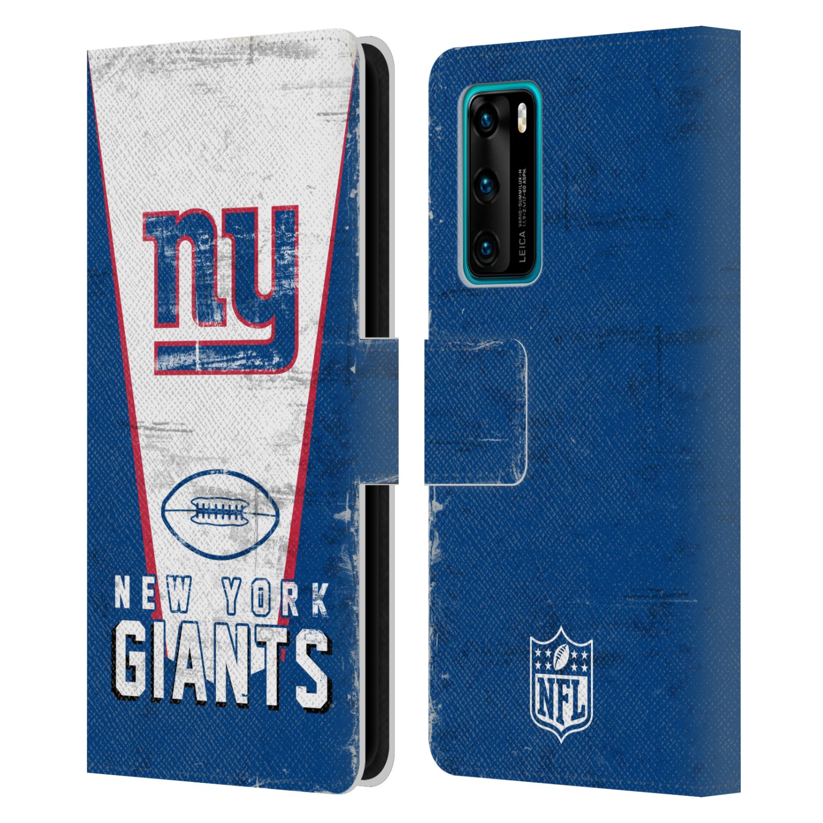 OFFICIAL NFL NEW YORK GIANTS LOGO ART LEATHER BOOK WALLET CASE FOR HUAWEI PHONES - Picture 7 of 10