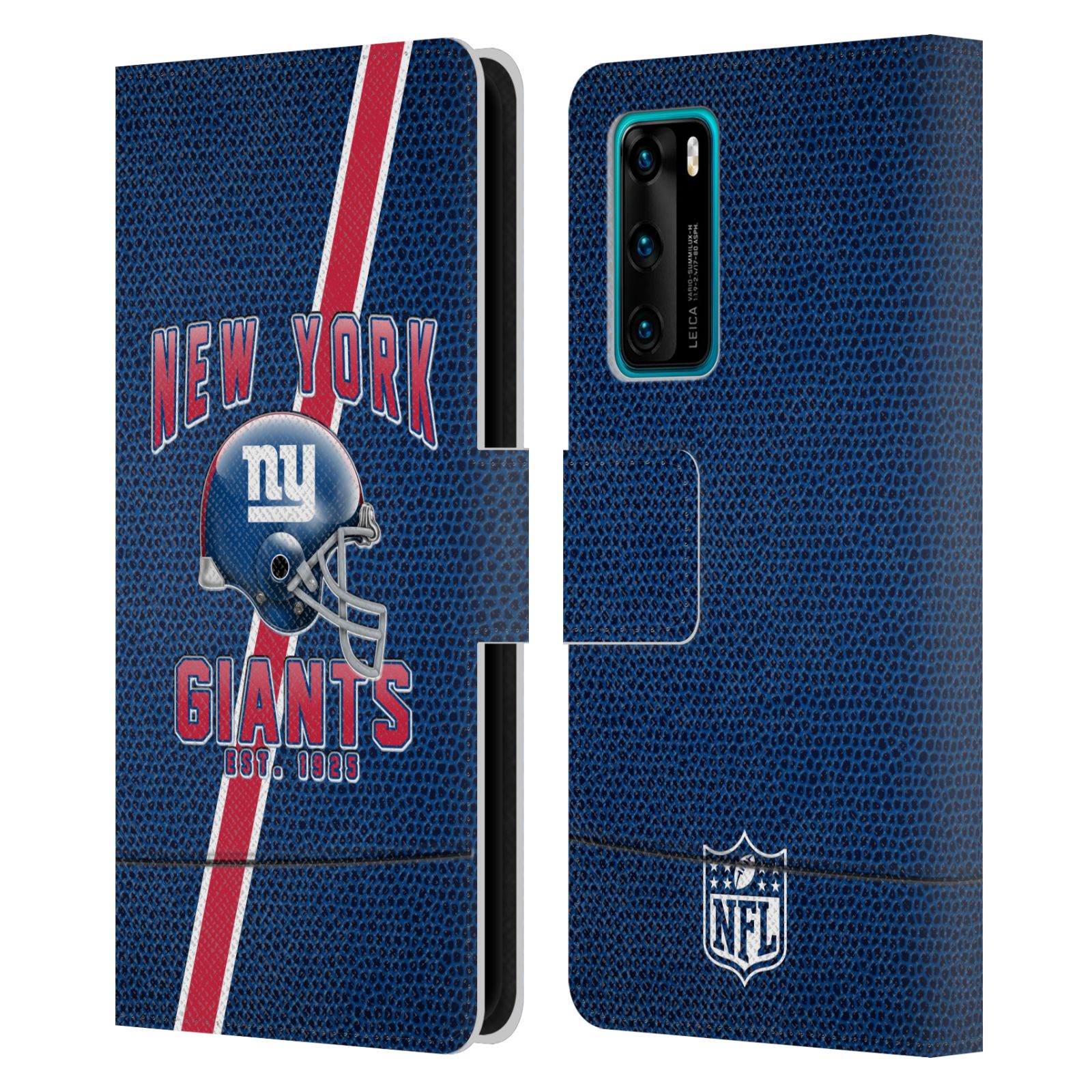OFFICIAL NFL NEW YORK GIANTS LOGO ART LEATHER BOOK WALLET CASE FOR HUAWEI PHONES - Picture 8 of 10