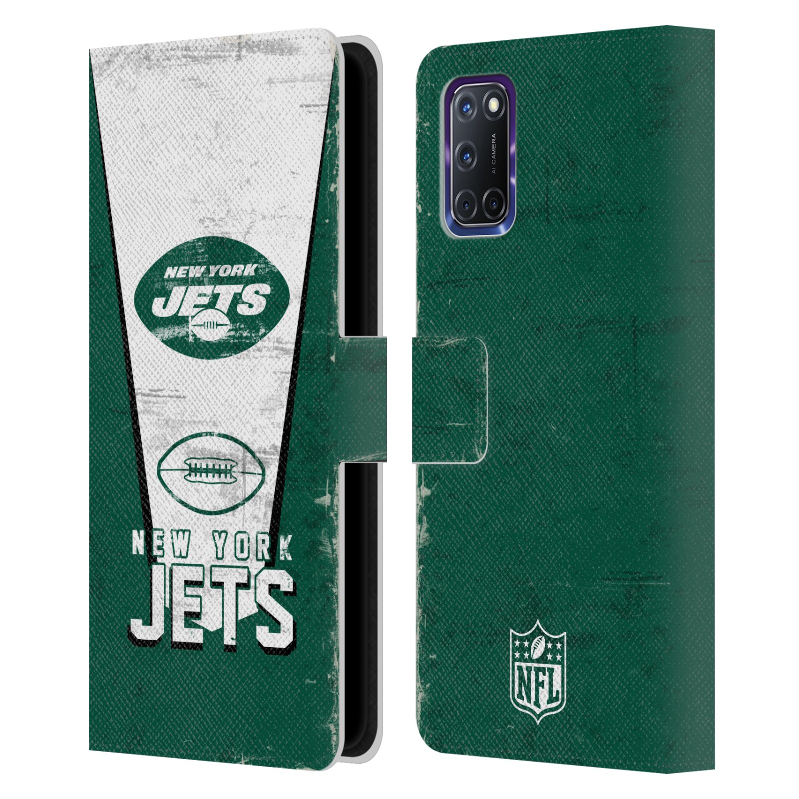 OFFIZIELLE NFL NEW YORK JETS LOGO ART BRIEFTASCHE HÜLLE HUELLE FÜR OPPO HANDYS - Bild 7 von 9