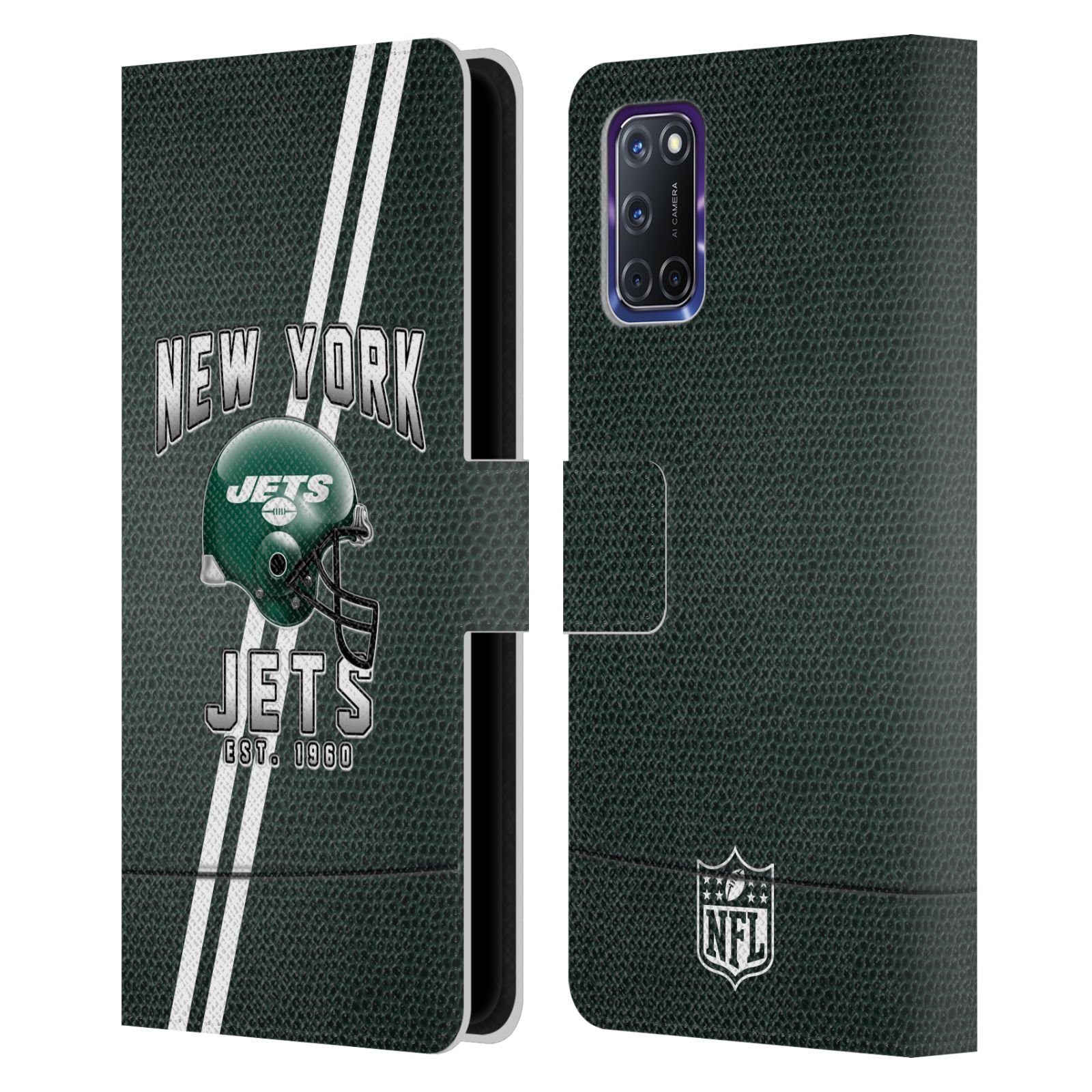 OFFIZIELLE NFL NEW YORK JETS LOGO ART BRIEFTASCHE HÜLLE HUELLE FÜR OPPO HANDYS - Bild 8 von 9