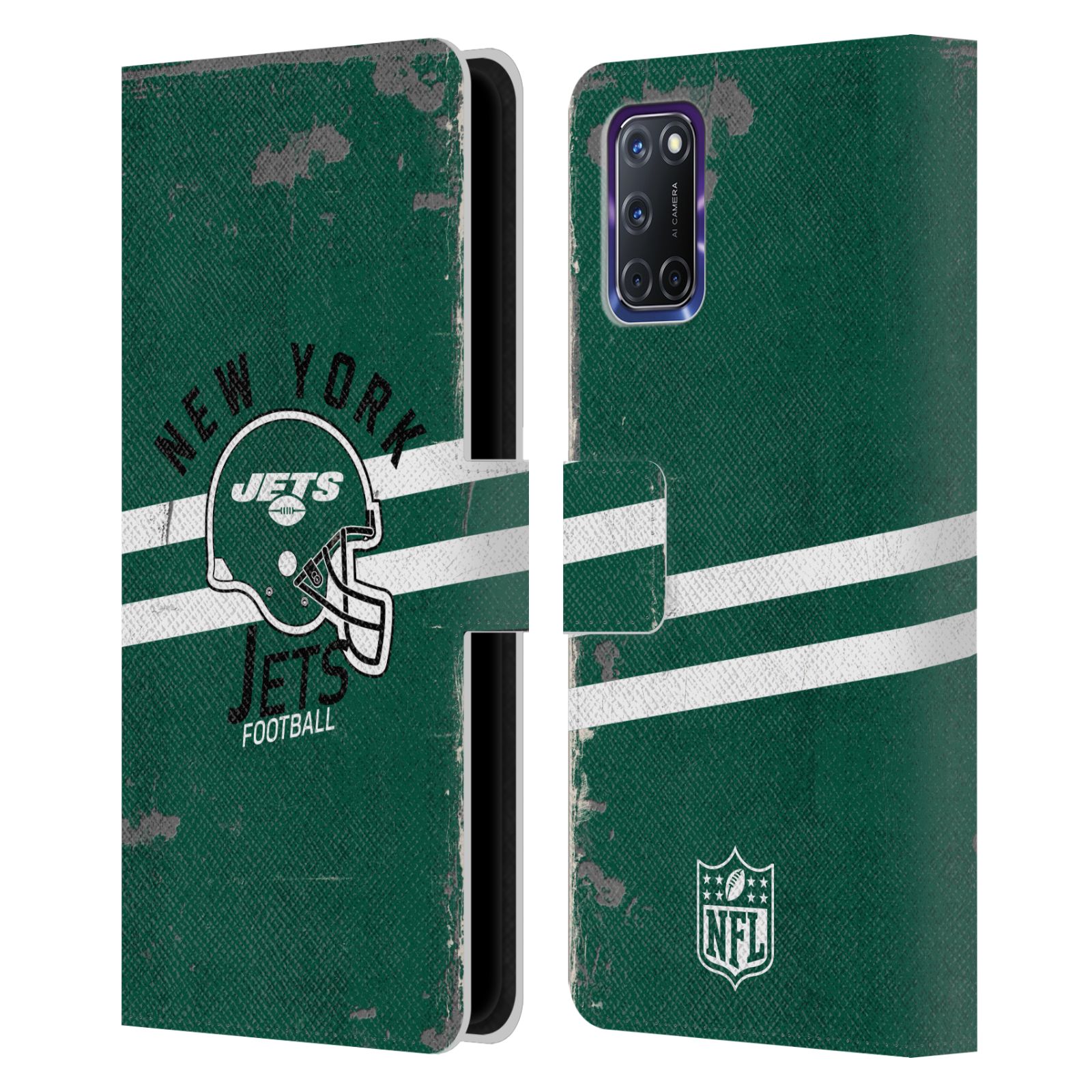 OFFIZIELLE NFL NEW YORK JETS LOGO ART BRIEFTASCHE HÜLLE HUELLE FÜR OPPO HANDYS - Bild 9 von 9