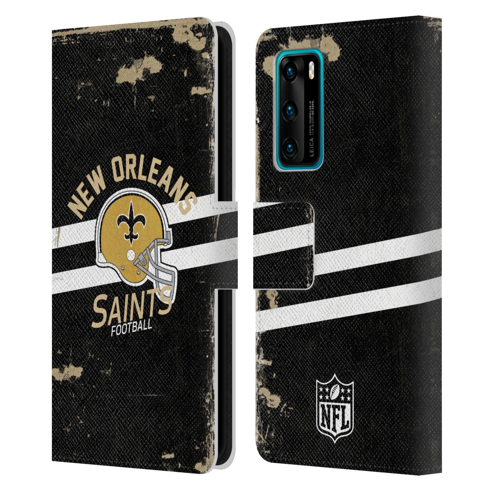 OFFICIAL NFL NEW ORLEANS SAINTS LOGO ART LEATHER BOOK CASE FOR HUAWEI PHONES 4 - Picture 9 of 9
