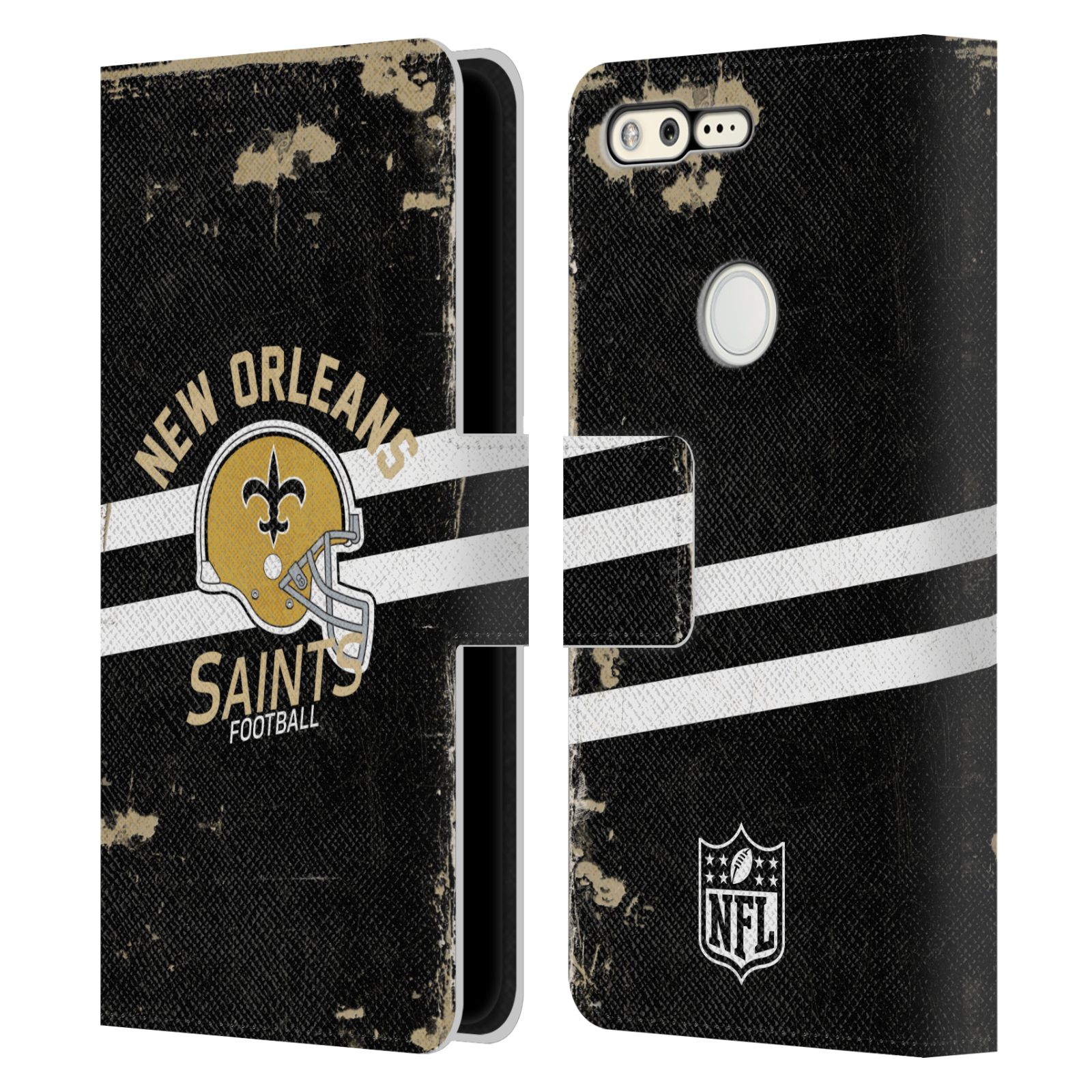 OFFICIAL NFL NEW ORLEANS SAINTS LOGO ART LEATHER BOOK CASE FOR GOOGLE PHONES - 第 9/9 張圖片