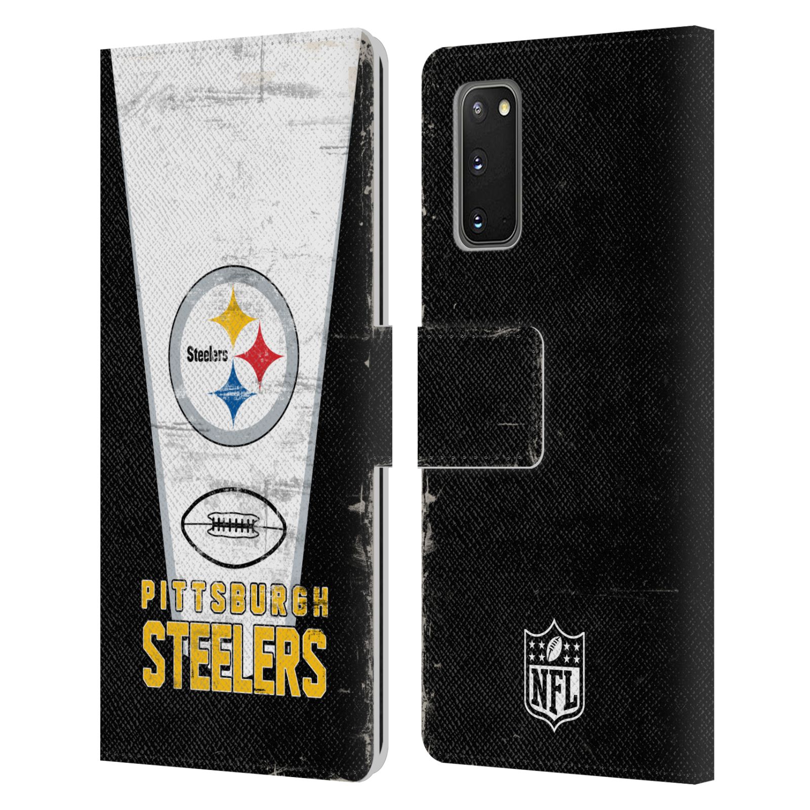 FUNDA OFICIAL DE LIBRO DE CUERO CON LOGOTIPO ARTÍSTICO DE PITTSBURGH STEELERS DE LA NFL PARA TELÉFONOS SAMSUNG 2 - Imagen 7 de 8