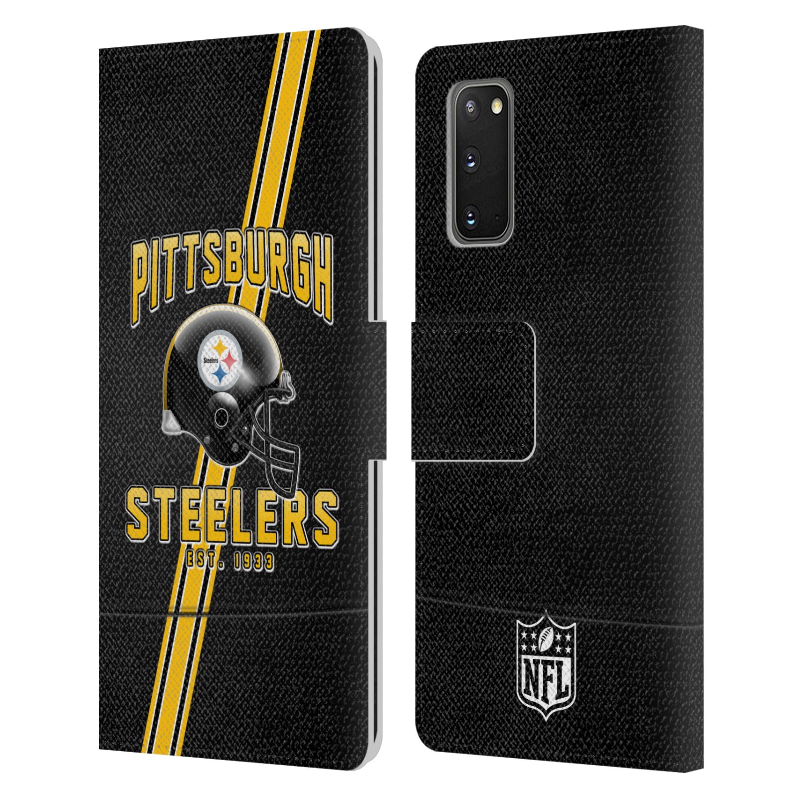 FUNDA OFICIAL DE LIBRO DE CUERO CON LOGOTIPO ARTÍSTICO DE PITTSBURGH STEELERS DE LA NFL PARA TELÉFONOS SAMSUNG 2 - Imagen 8 de 8