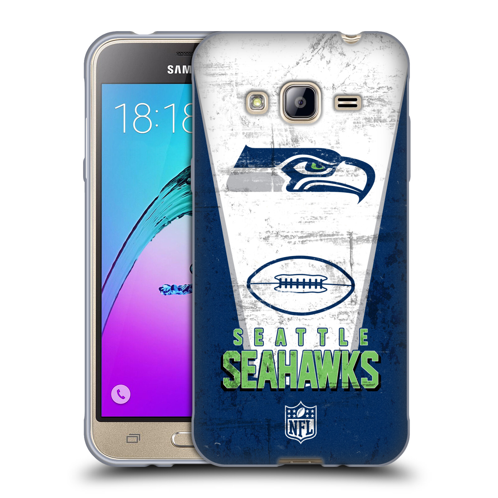 FUNDA OFICIAL DE GEL SUAVE CON LOGOTIPO ARTÍSTICO DE SEATTLE SEAHAWKS PARA TELÉFONOS SAMSUNG 3 - Imagen 8 de 10