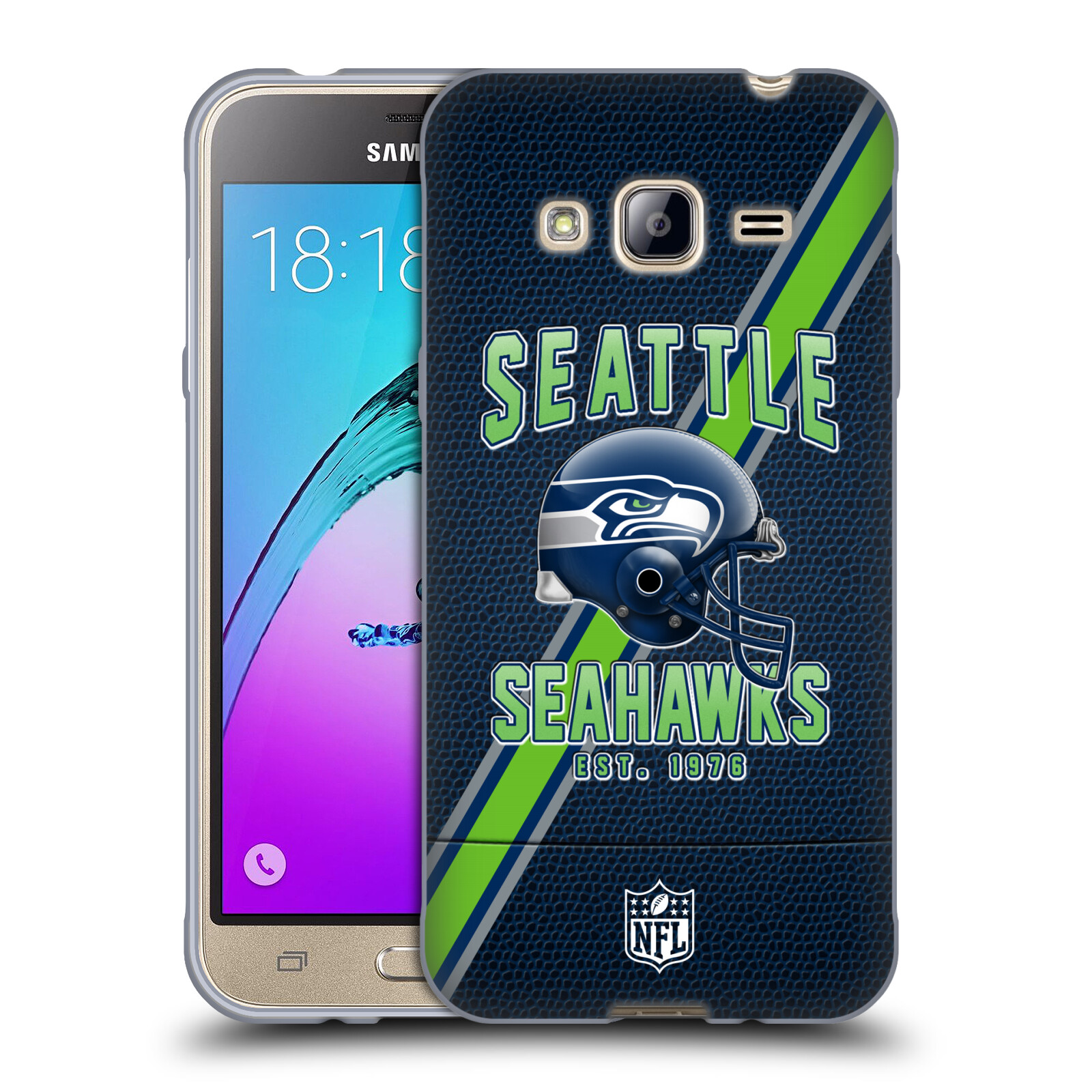 FUNDA OFICIAL DE GEL SUAVE CON LOGOTIPO ARTÍSTICO DE SEATTLE SEAHAWKS PARA TELÉFONOS SAMSUNG 3 - Imagen 9 de 10
