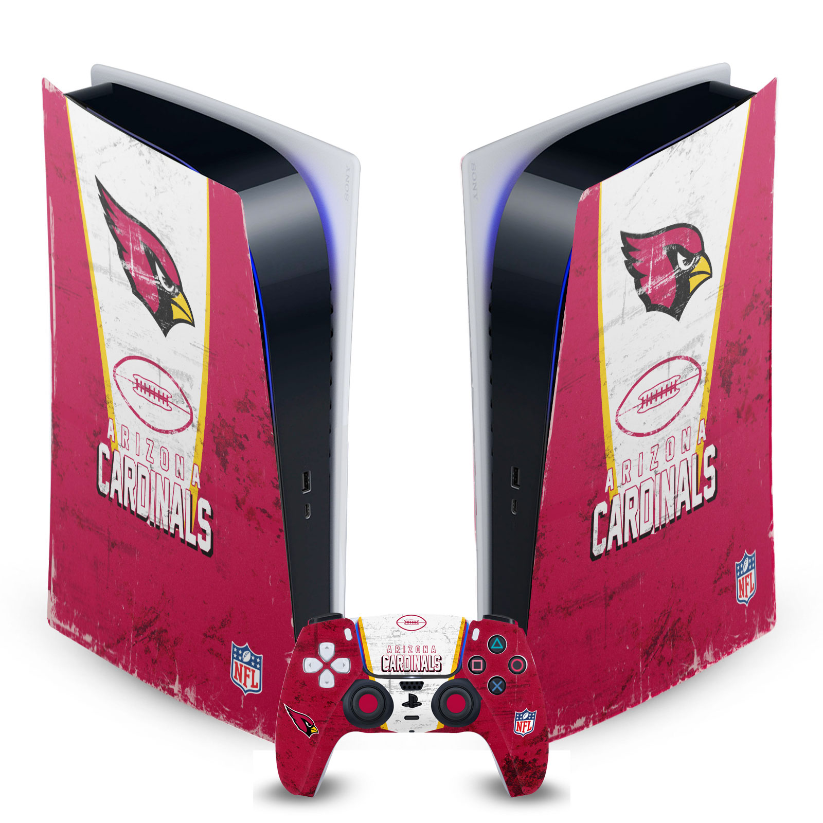 OFFICIAL NFL ARIZONA CARDINALS VINYL SKIN FOR SONY PS5 DIGITAL EDITION BUNDLE