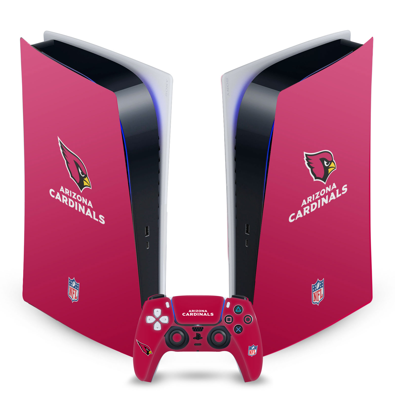 OFFICIAL NFL ARIZONA CARDINALS VINYL SKIN FOR SONY PS5 DIGITAL EDITION BUNDLE