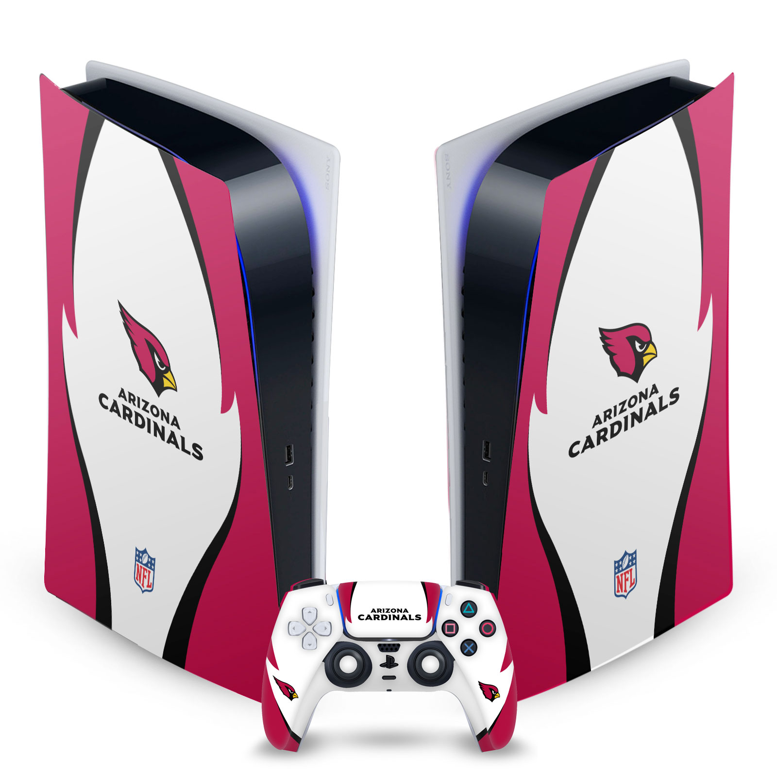 OFFICIAL NFL ARIZONA CARDINALS VINYL SKIN FOR SONY PS5 DIGITAL EDITION BUNDLE