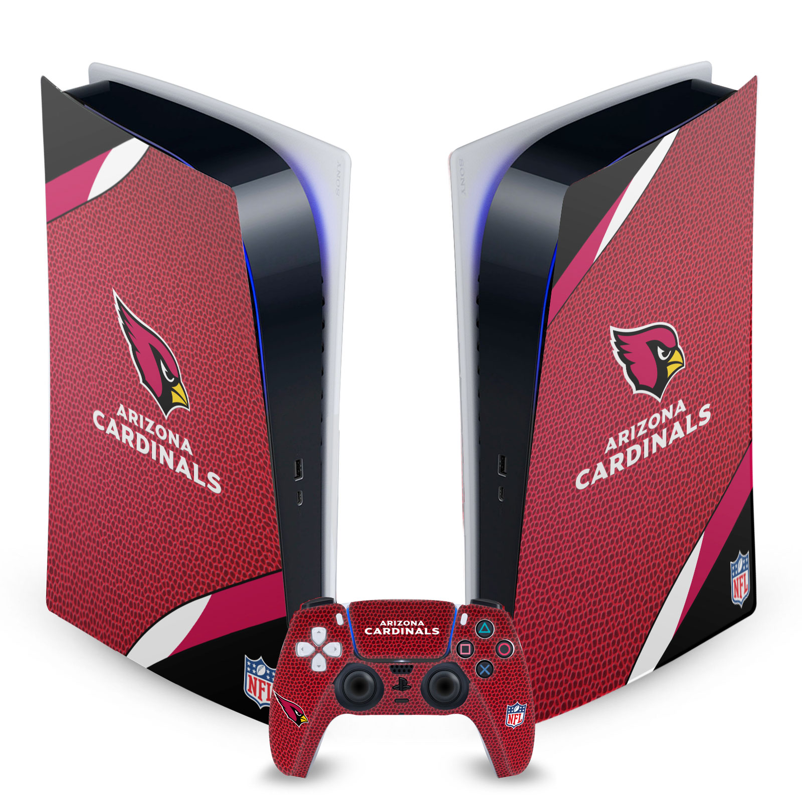 OFFICIAL NFL ARIZONA CARDINALS VINYL SKIN FOR SONY PS5 DIGITAL EDITION BUNDLE