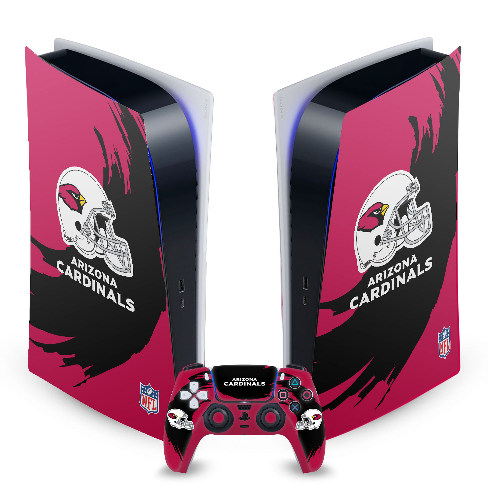 OFFICIAL NFL ARIZONA CARDINALS VINYL SKIN FOR SONY PS5 DIGITAL EDITION BUNDLE