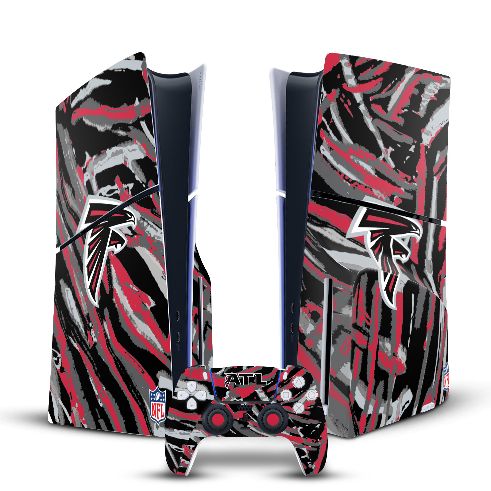 NFL ATLANTA FALCONS VINYL SKIN FOR SONY PS5 SLIM DISC CONSOLE & CONTROLLER