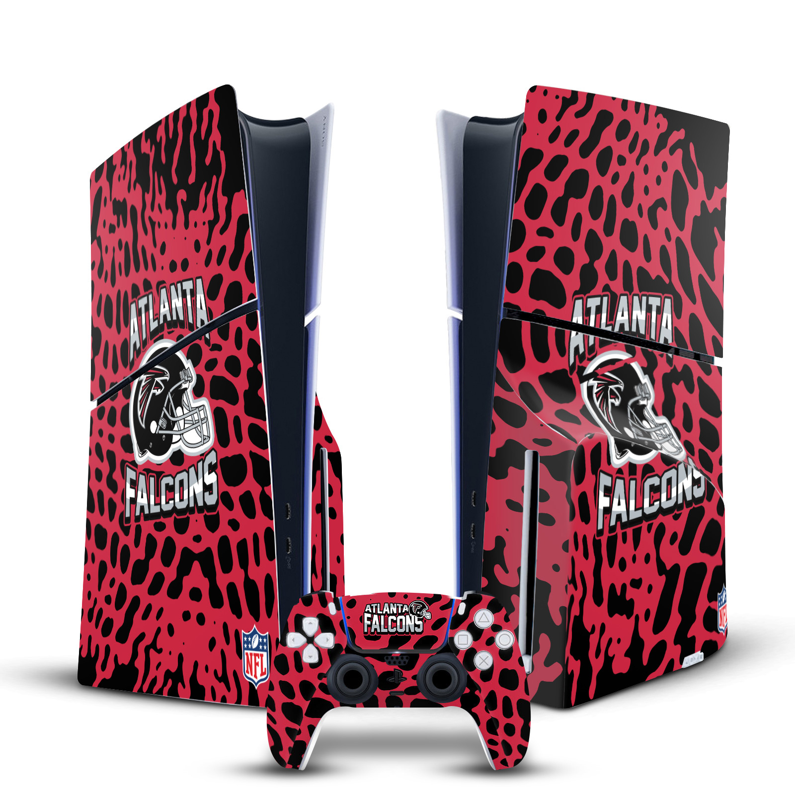 NFL ATLANTA FALCONS VINYL SKIN FOR SONY PS5 SLIM DISC CONSOLE & CONTROLLER