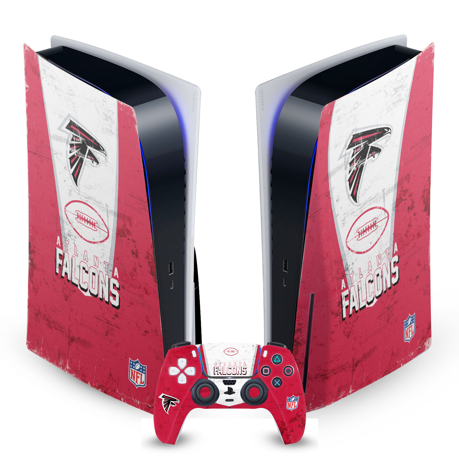 OFFICIAL NFL ATLANTA FALCONS VINYL SKIN DECAL FOR SONY PS5 DISC EDITION BUNDLE