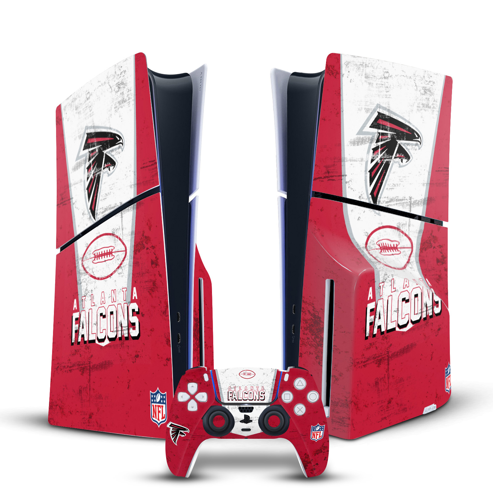 NFL ATLANTA FALCONS VINYL SKIN FOR SONY PS5 SLIM DISC CONSOLE & CONTROLLER