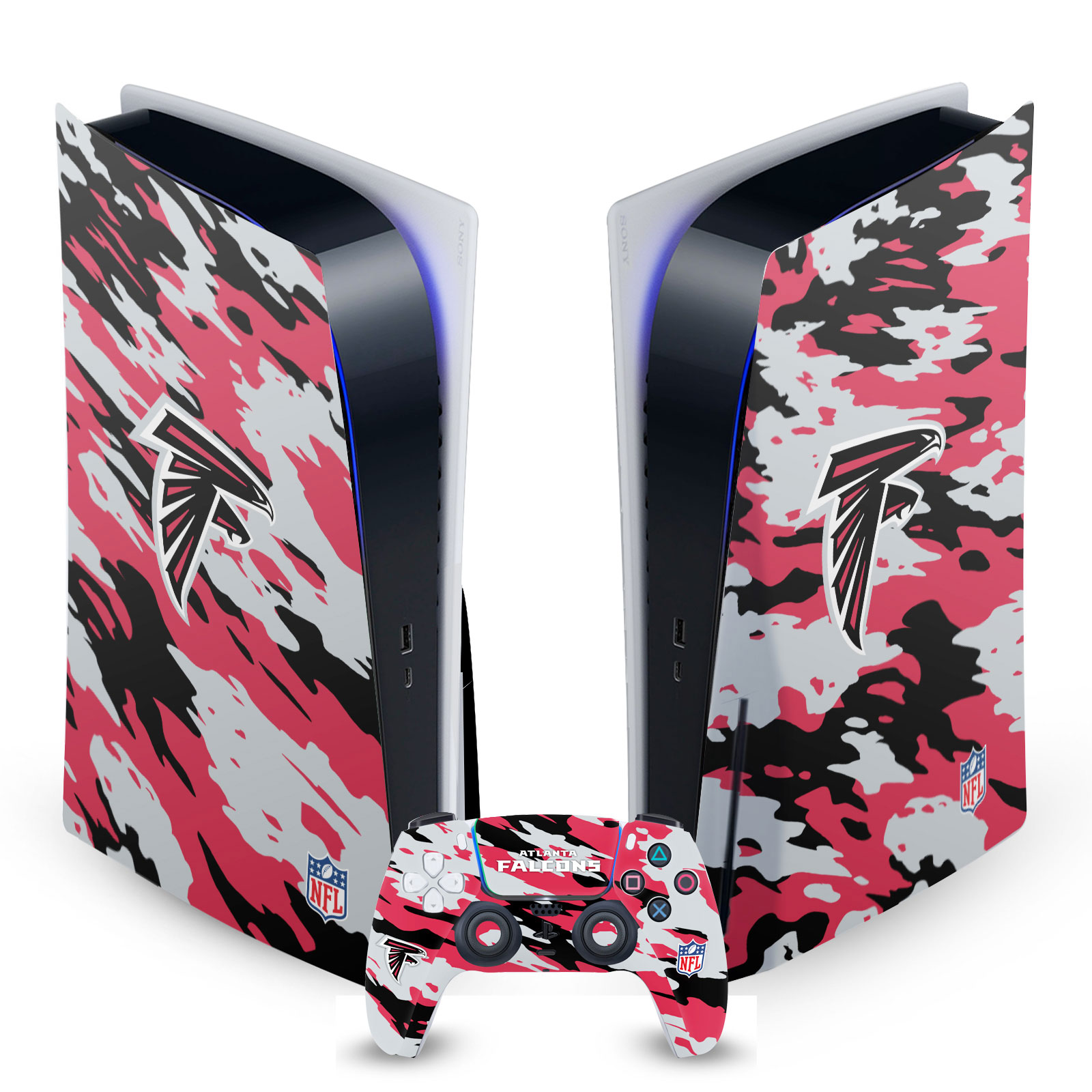 OFFICIAL NFL ATLANTA FALCONS VINYL SKIN DECAL FOR SONY PS5 DISC EDITION BUNDLE