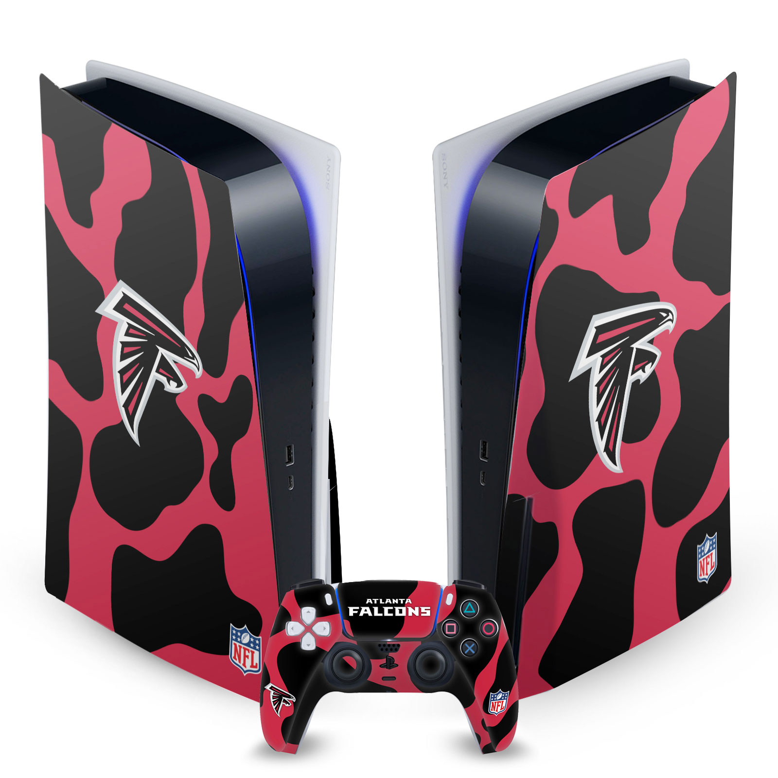 OFFICIAL NFL ATLANTA FALCONS VINYL SKIN DECAL FOR SONY PS5 DISC EDITION BUNDLE