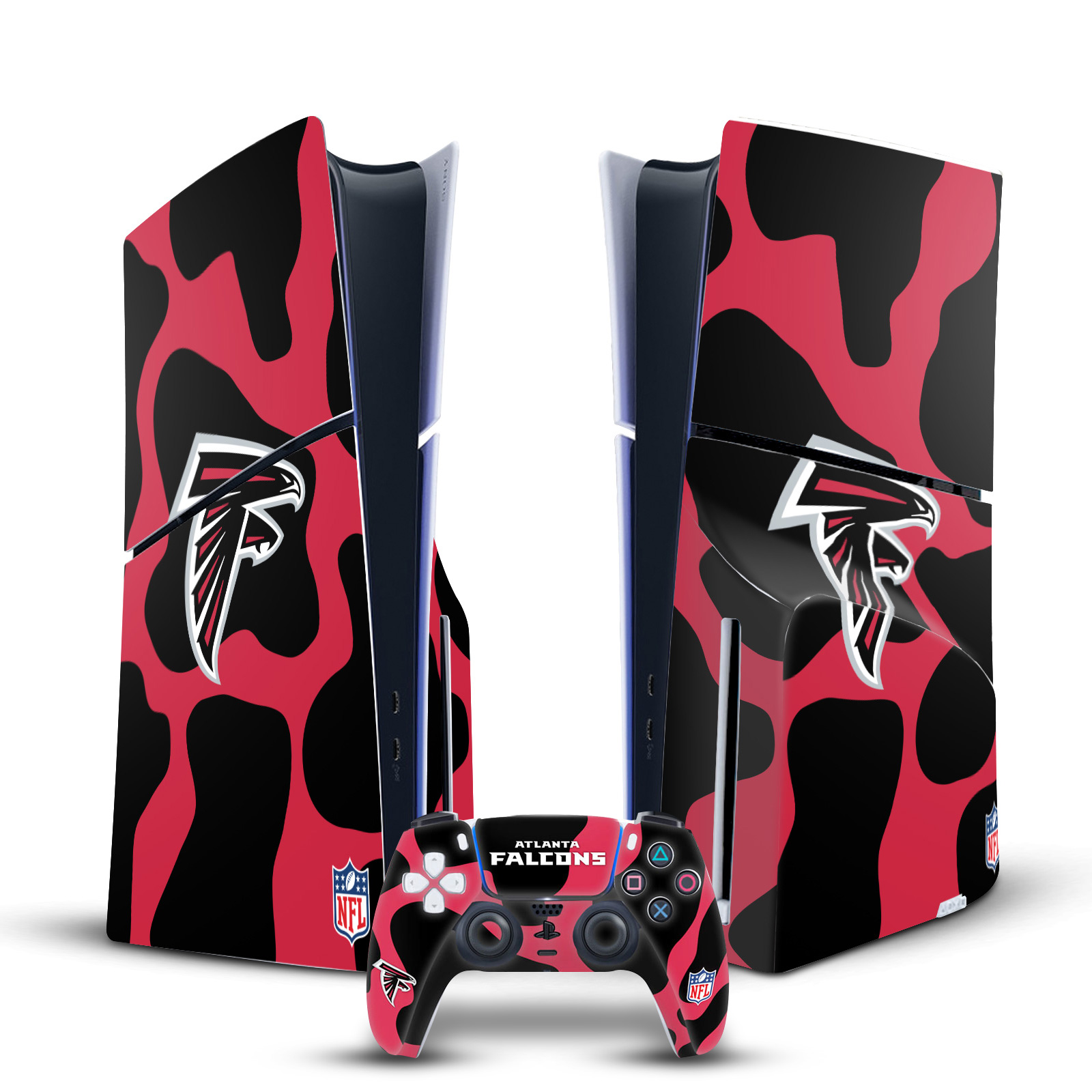 NFL ATLANTA FALCONS VINYL SKIN FOR SONY PS5 SLIM DISC CONSOLE & CONTROLLER