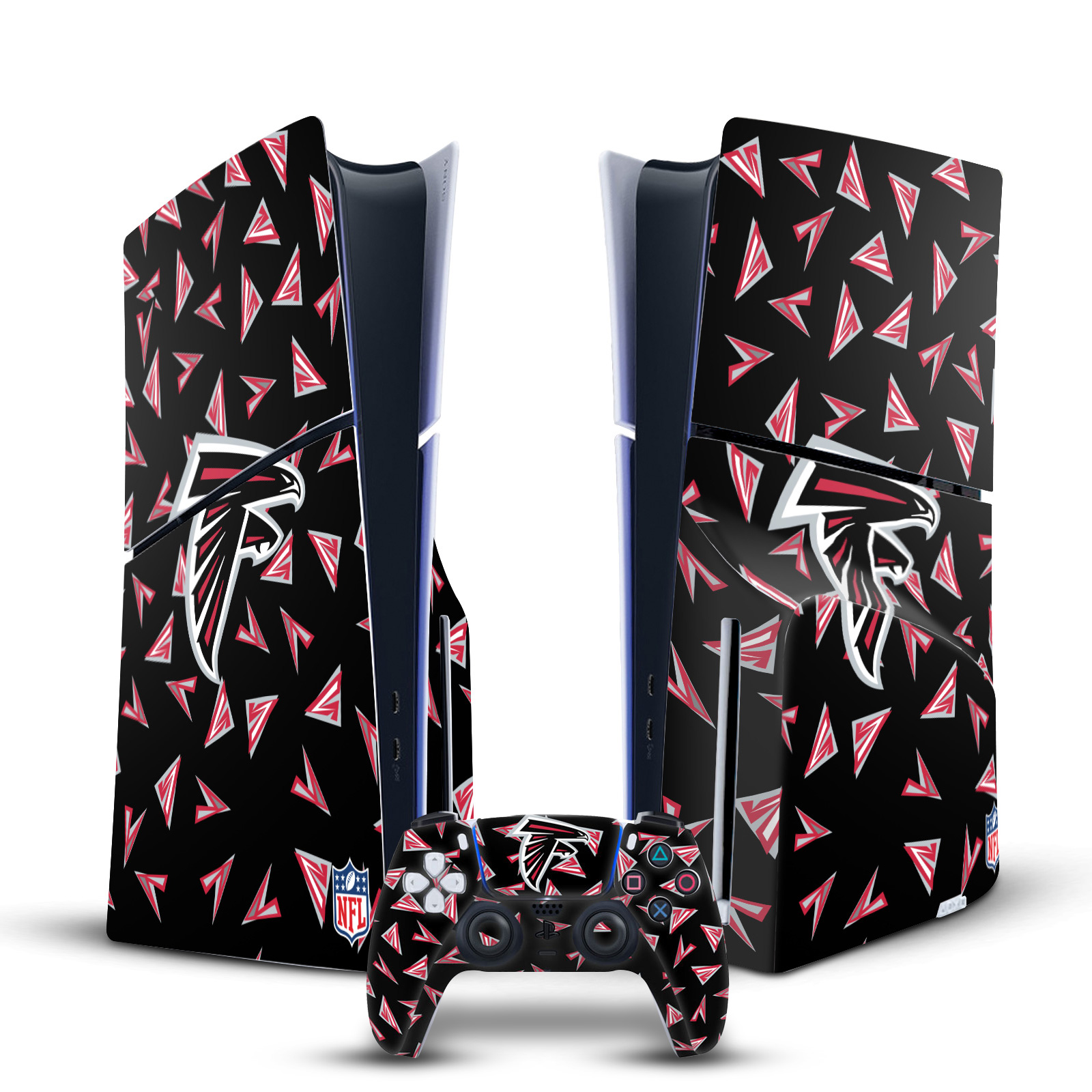 NFL ATLANTA FALCONS VINYL SKIN FOR SONY PS5 SLIM DISC CONSOLE & CONTROLLER