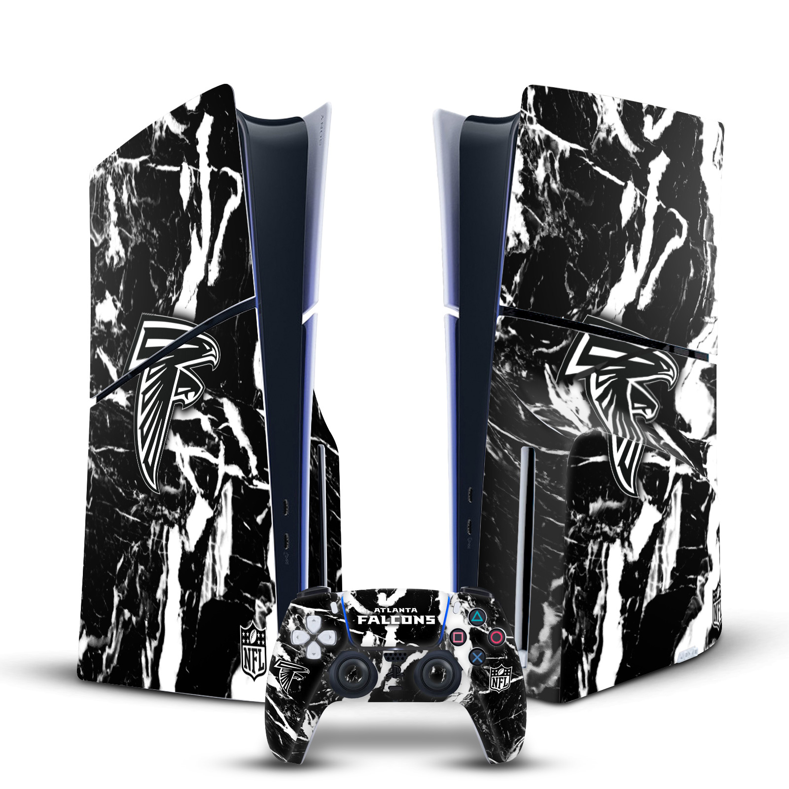 NFL ATLANTA FALCONS VINYL SKIN FOR SONY PS5 SLIM DISC CONSOLE & CONTROLLER