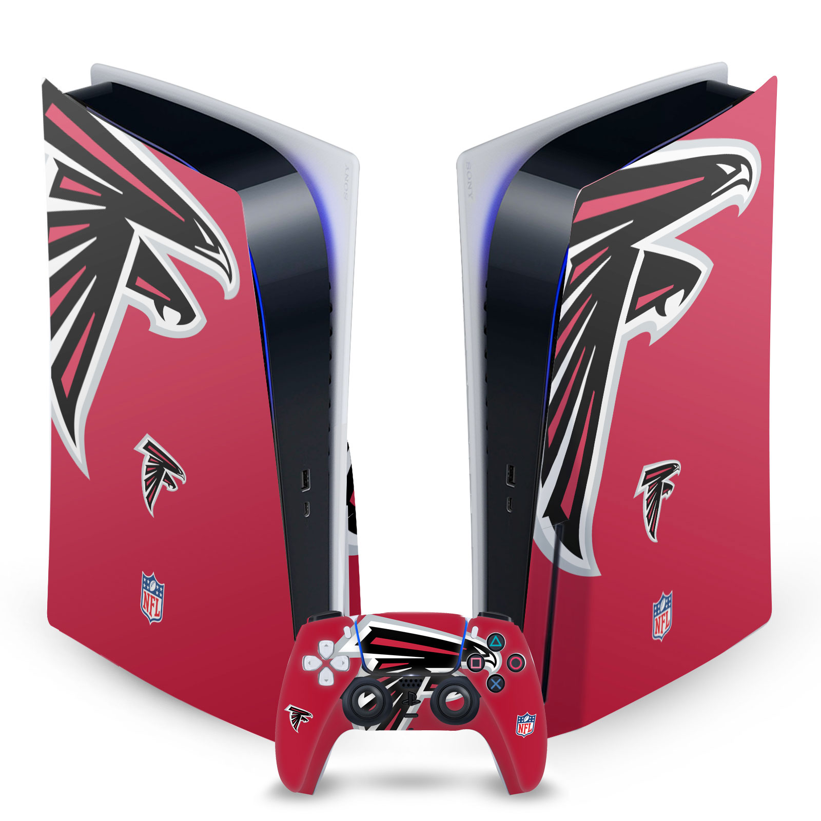 OFFICIAL NFL ATLANTA FALCONS VINYL SKIN DECAL FOR SONY PS5 DISC EDITION BUNDLE