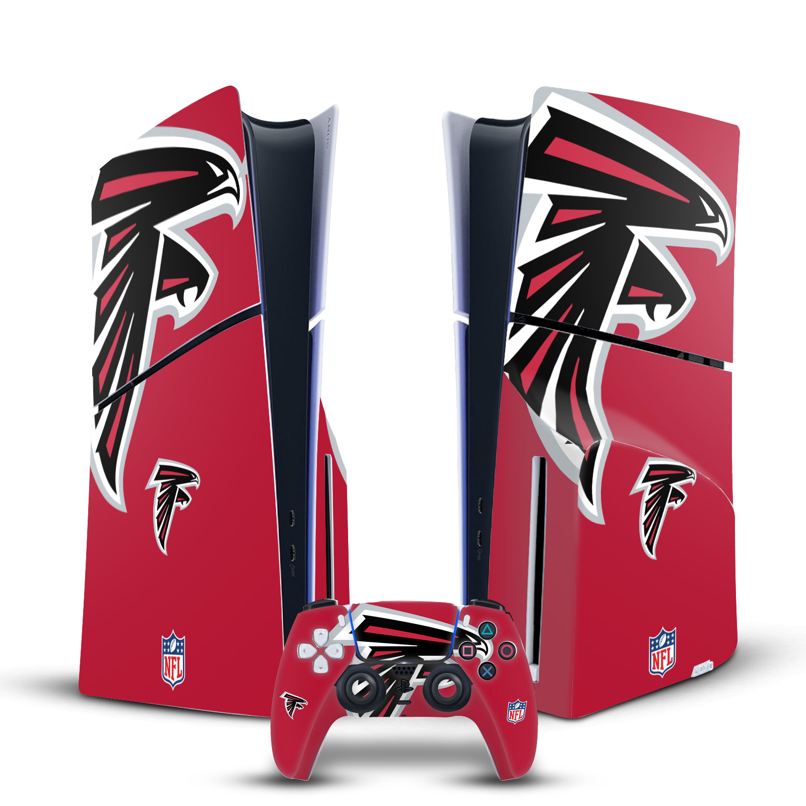 NFL ATLANTA FALCONS VINYL SKIN FOR SONY PS5 SLIM DISC CONSOLE & CONTROLLER