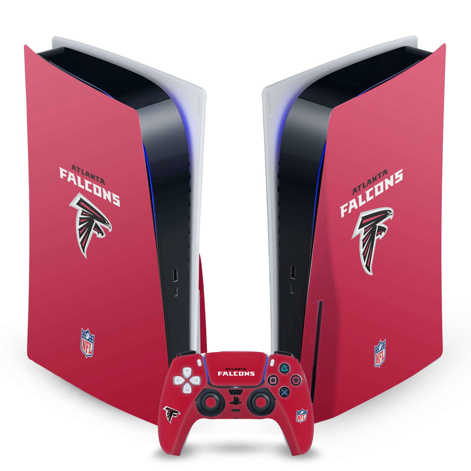 OFFICIAL NFL ATLANTA FALCONS VINYL SKIN DECAL FOR SONY PS5 DISC EDITION BUNDLE