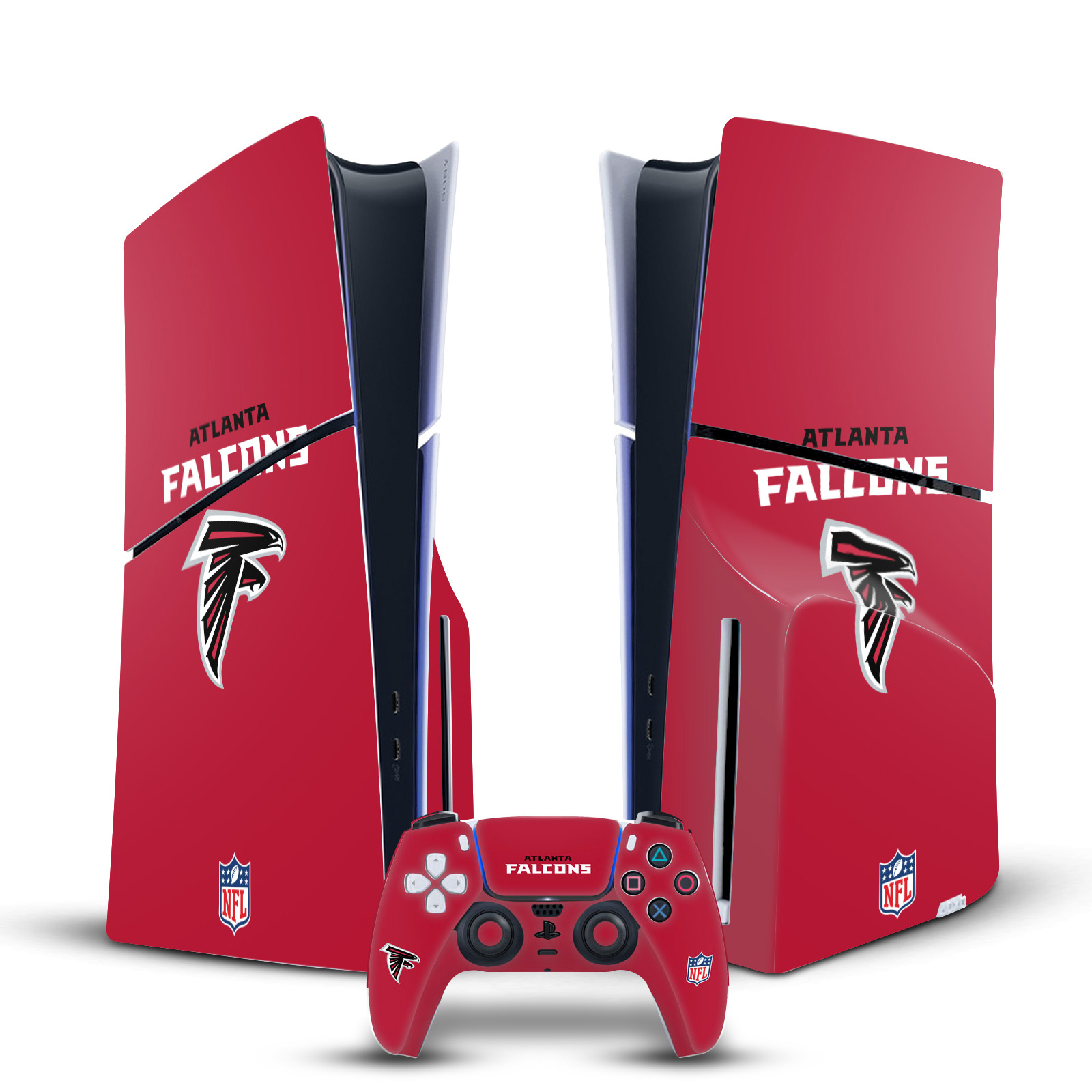 NFL ATLANTA FALCONS VINYL SKIN FOR SONY PS5 SLIM DISC CONSOLE & CONTROLLER