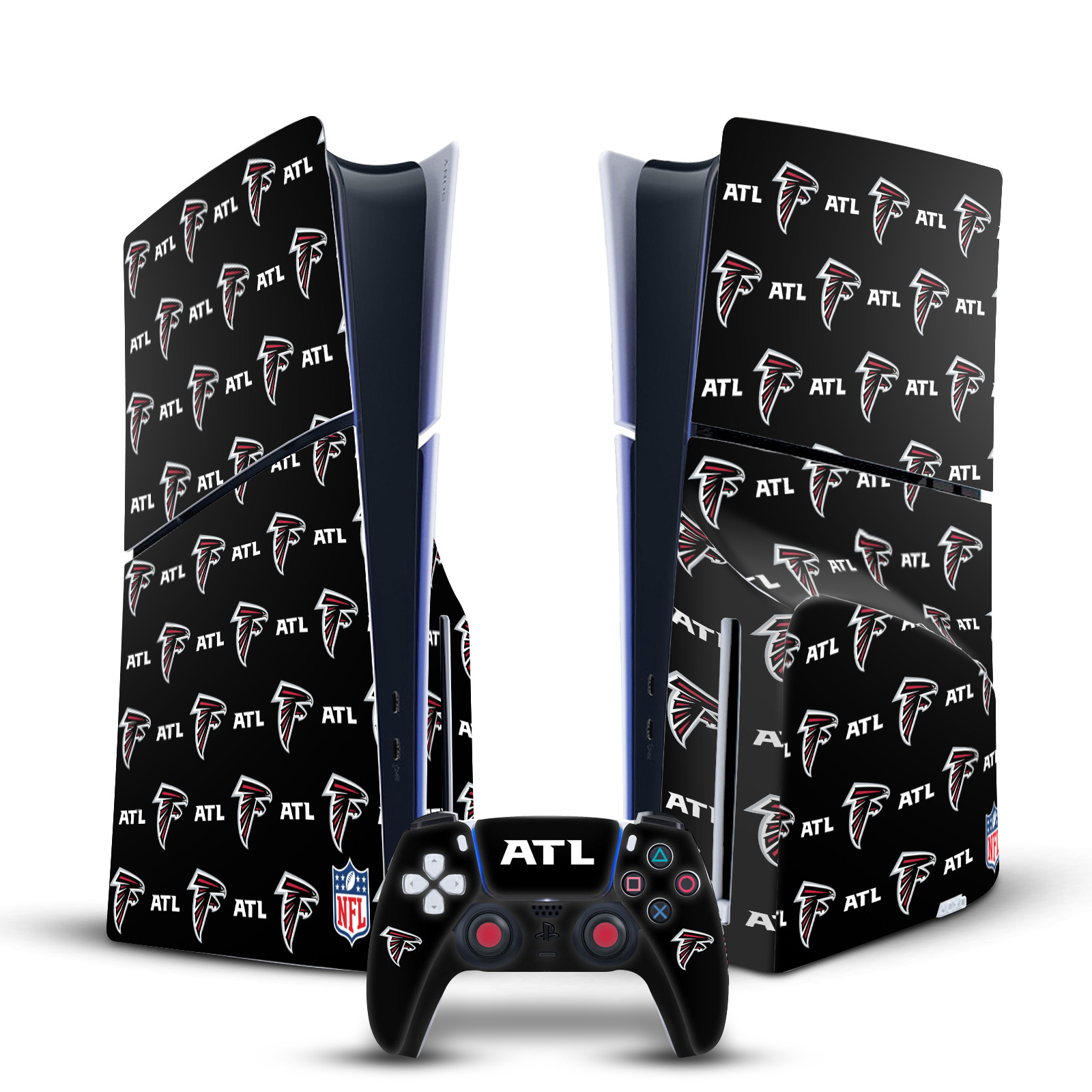 NFL ATLANTA FALCONS VINYL SKIN FOR SONY PS5 SLIM DISC CONSOLE & CONTROLLER