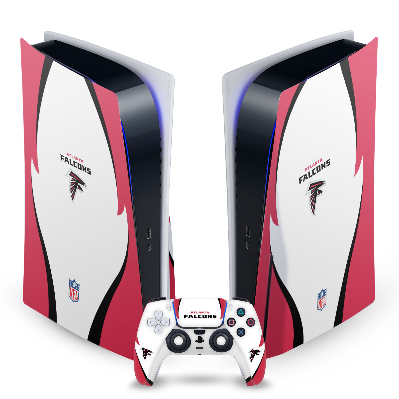 OFFICIAL NFL ATLANTA FALCONS VINYL SKIN DECAL FOR SONY PS5 DISC EDITION BUNDLE