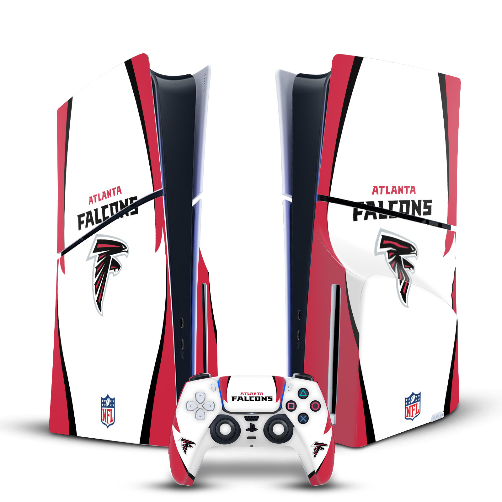 NFL ATLANTA FALCONS VINYL SKIN FOR SONY PS5 SLIM DISC CONSOLE & CONTROLLER