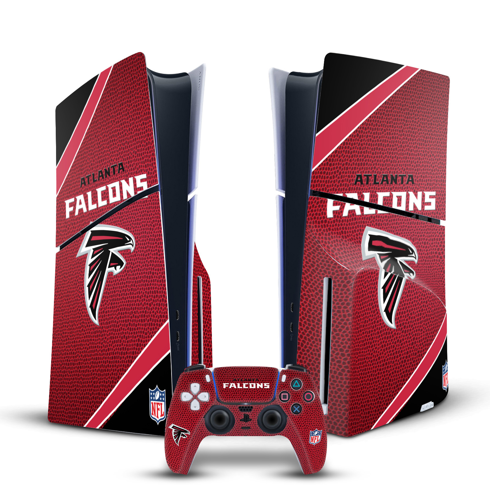 NFL ATLANTA FALCONS VINYL SKIN FOR SONY PS5 SLIM DISC CONSOLE & CONTROLLER