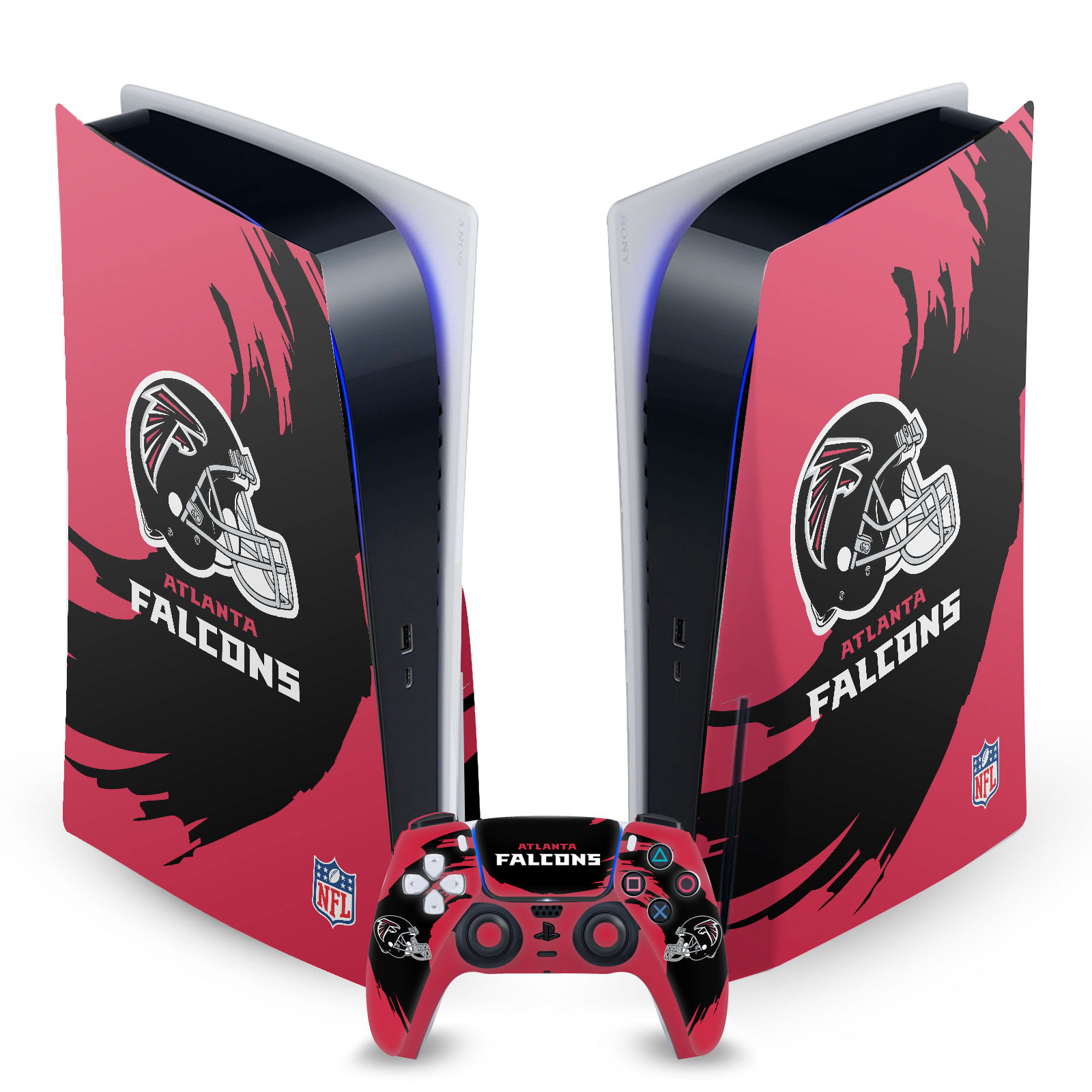 OFFICIAL NFL ATLANTA FALCONS VINYL SKIN DECAL FOR SONY PS5 DISC EDITION BUNDLE