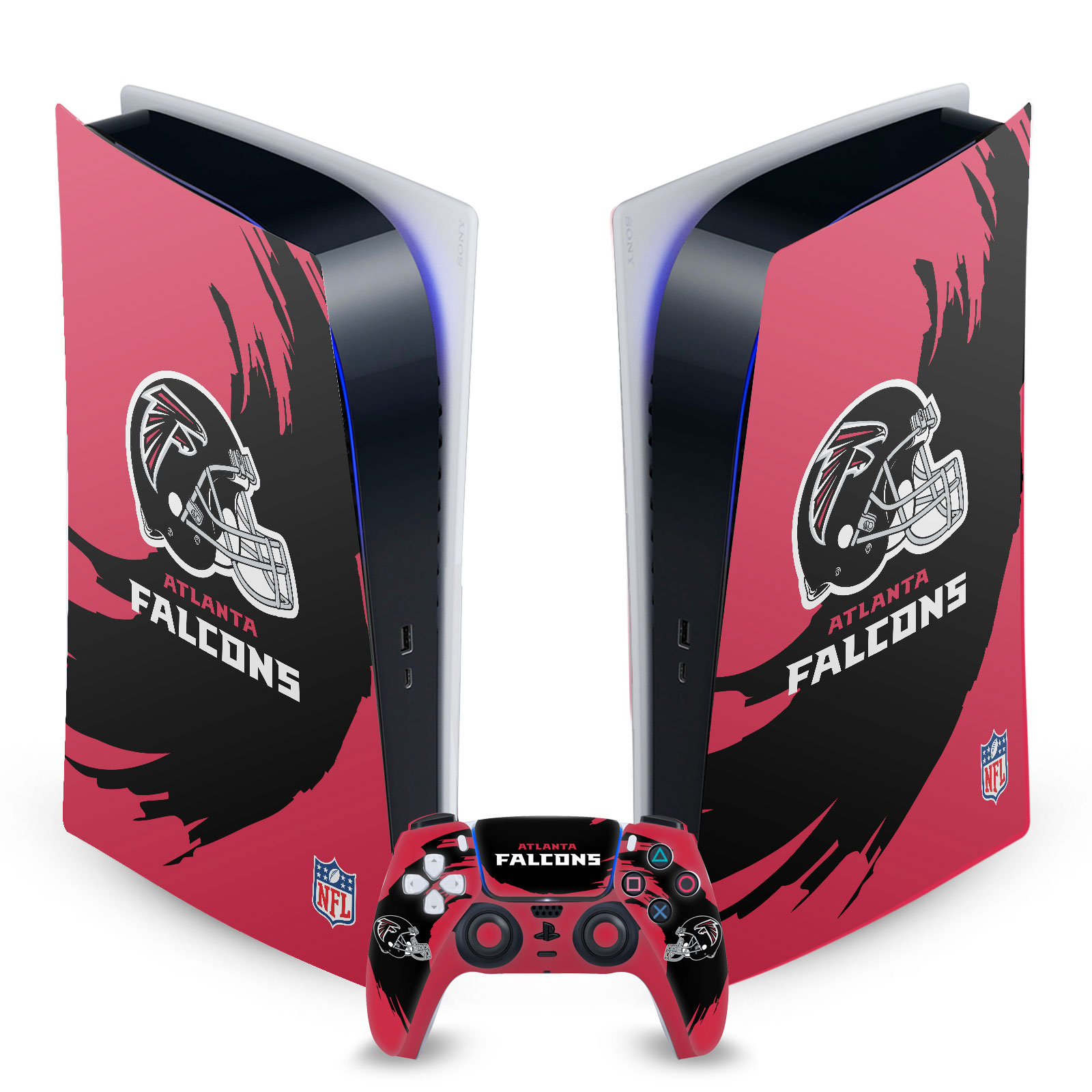 OFFICIAL NFL ATLANTA FALCONS VINYL SKIN FOR SONY PS5 DIGITAL EDITION BUNDLE