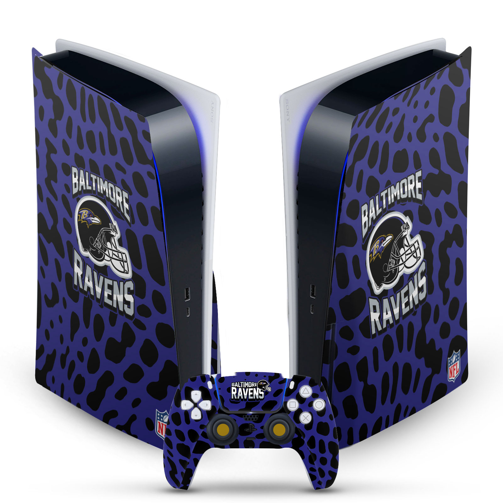 OFFICIAL NFL BALTIMORE RAVENS VINYL SKIN DECAL FOR SONY PS5 DISC EDITION BUNDLE